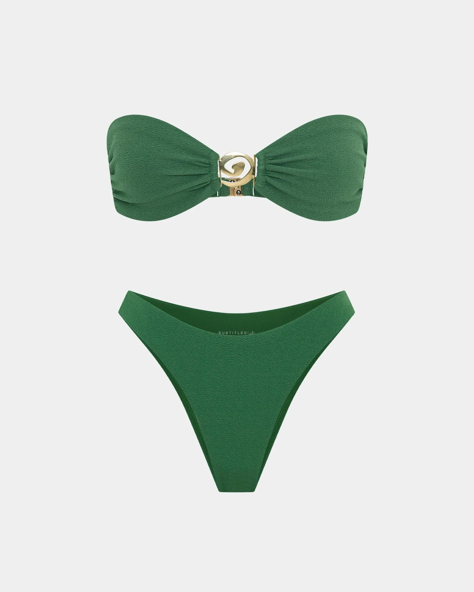 Milos Textured Bandeau Bikini Bikini Set - Image 4