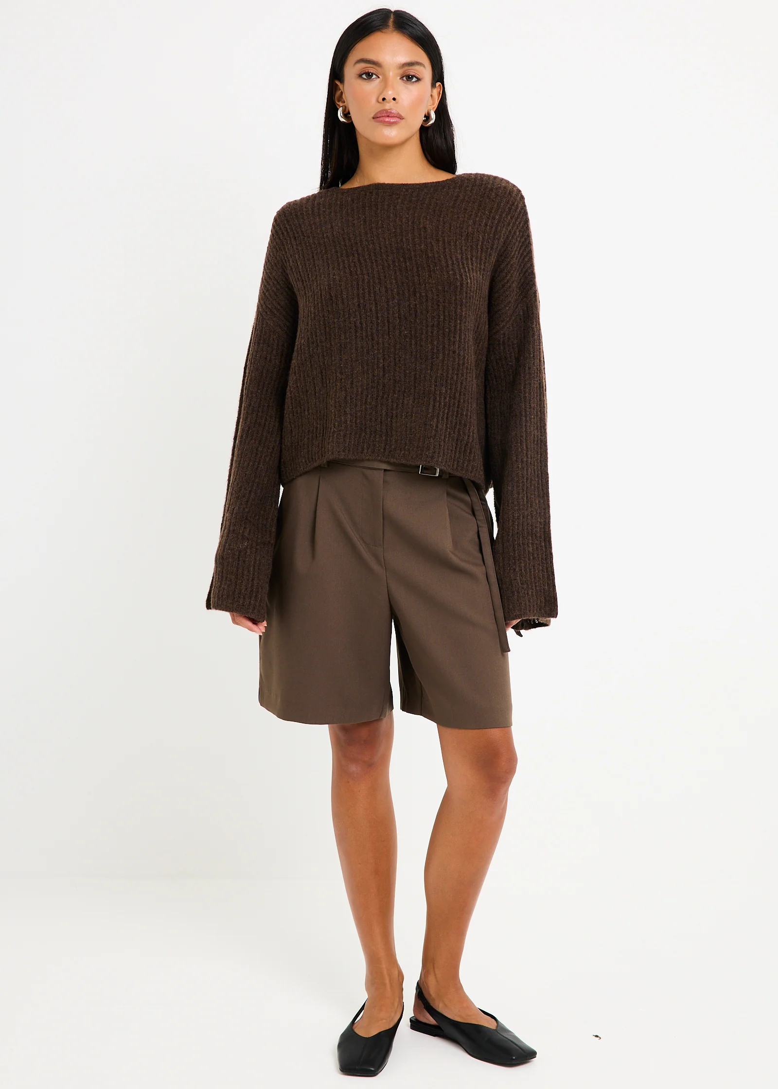 Monica Ladder Long Sleeve Knit Sweater