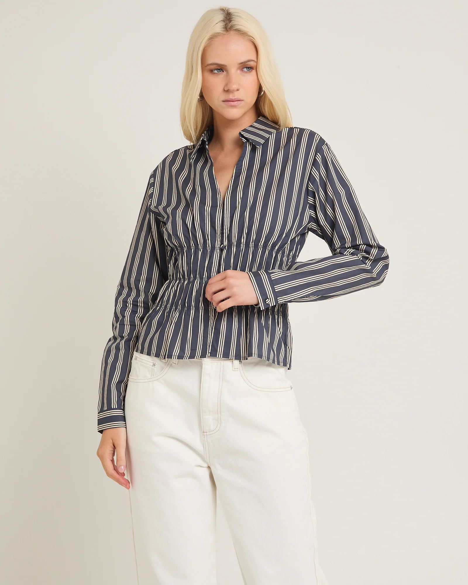 Monty Gathered Long Sleeve Shirt