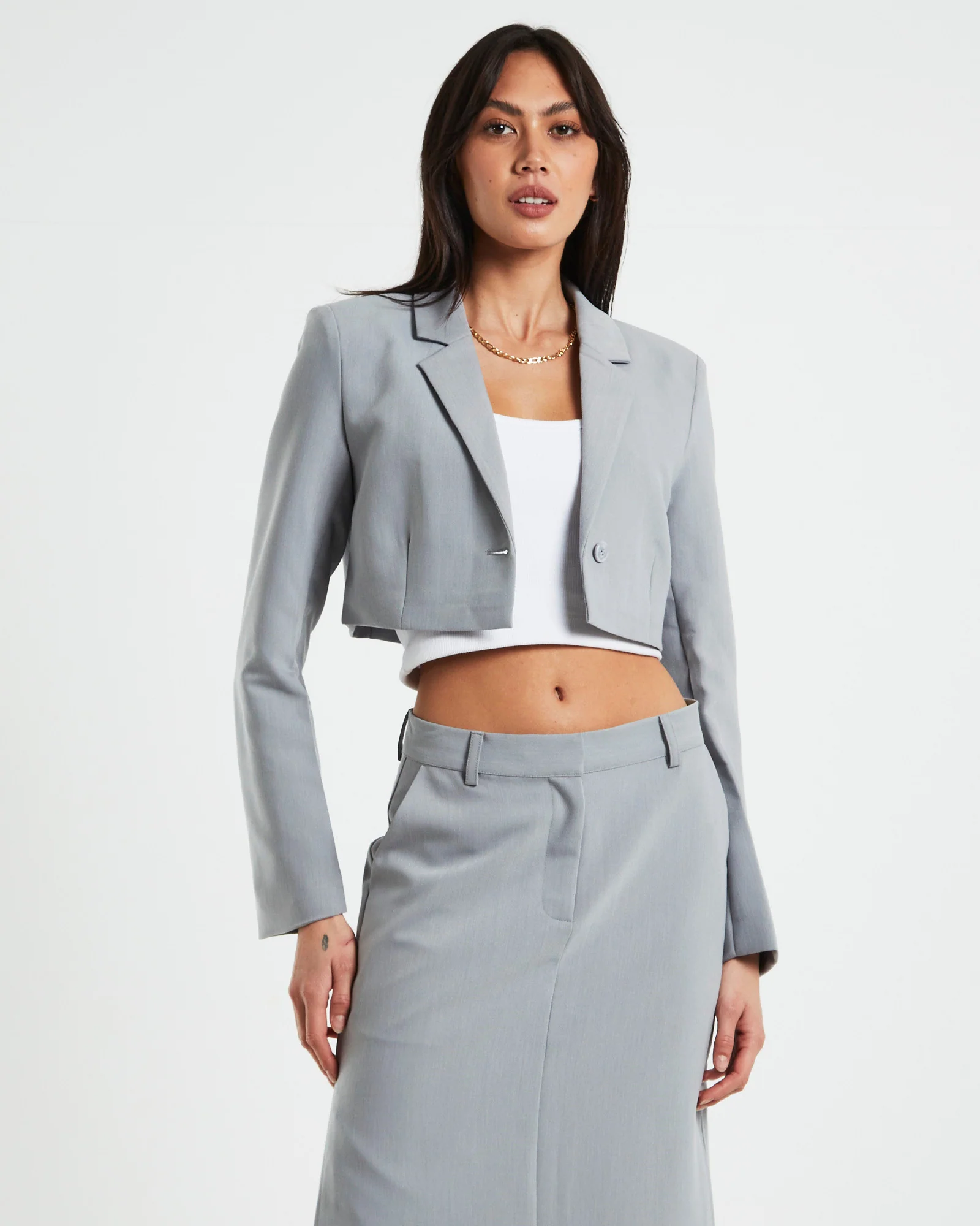 Myla Boyfriend Blazer in Dove Grey