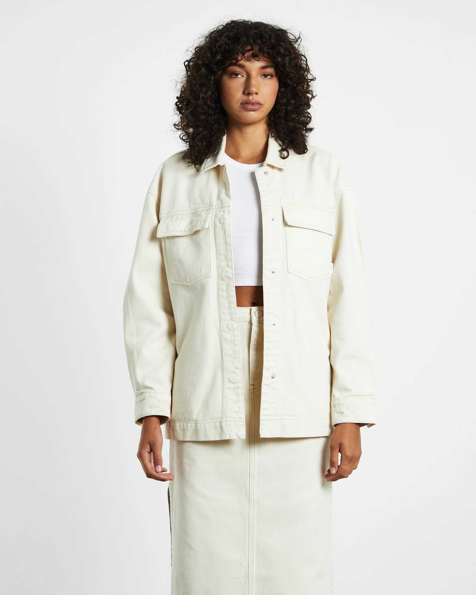 Myles Shacket Sand White