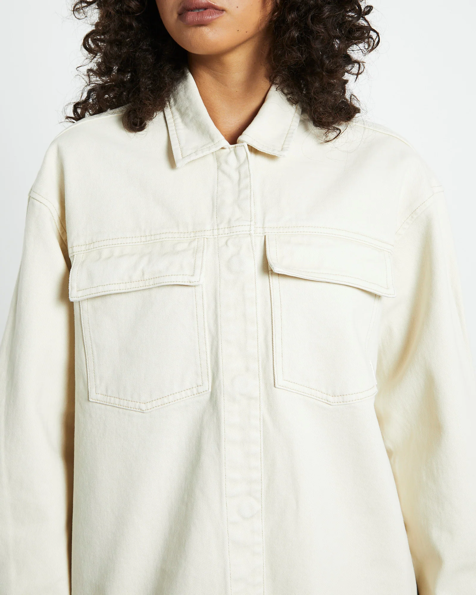 Myles Shacket Sand White - Image 5