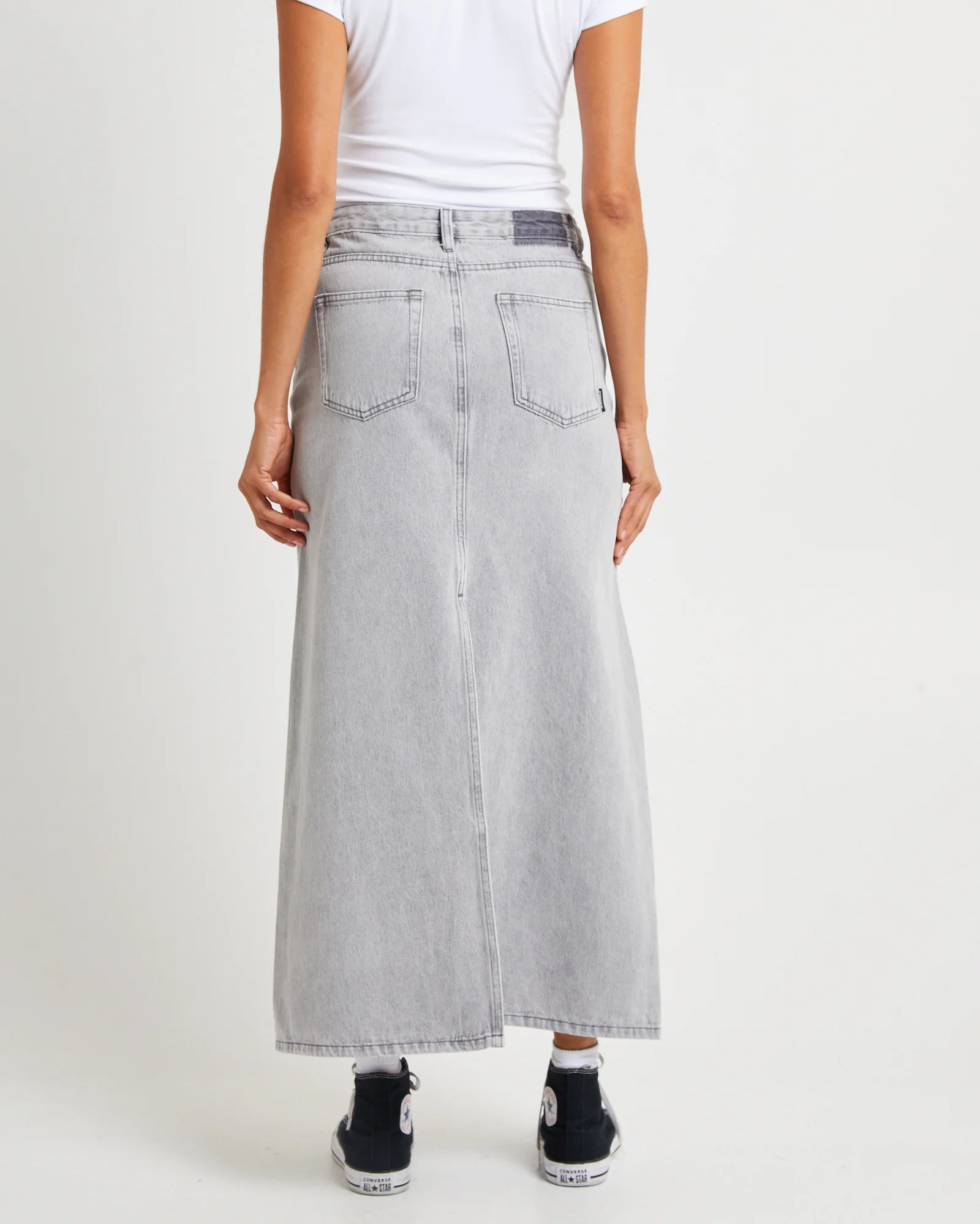Nala Maxi Denim Skirt Pebble - Image 2