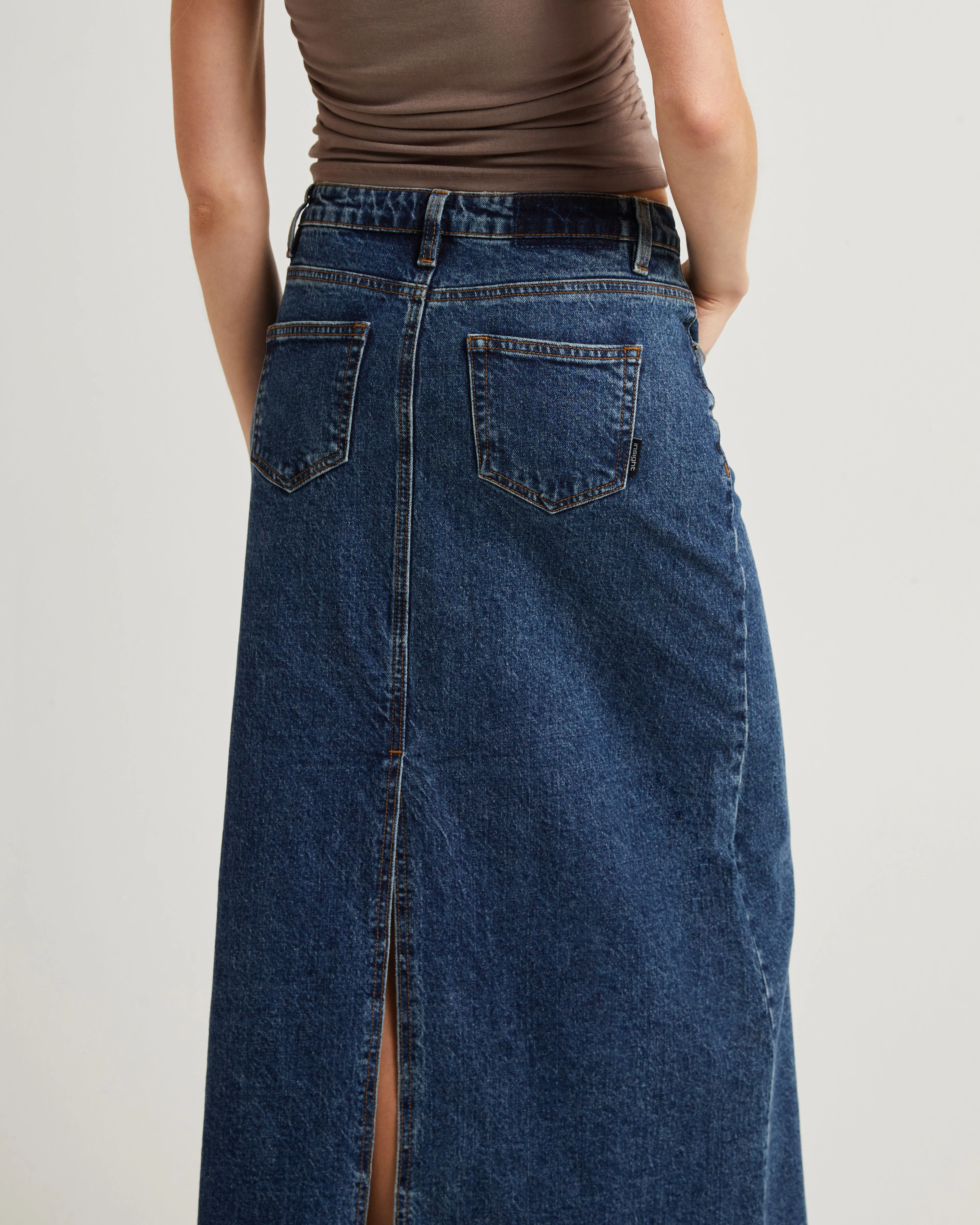Naya Maxi Denim Skirt Grunge Blue - Image 5