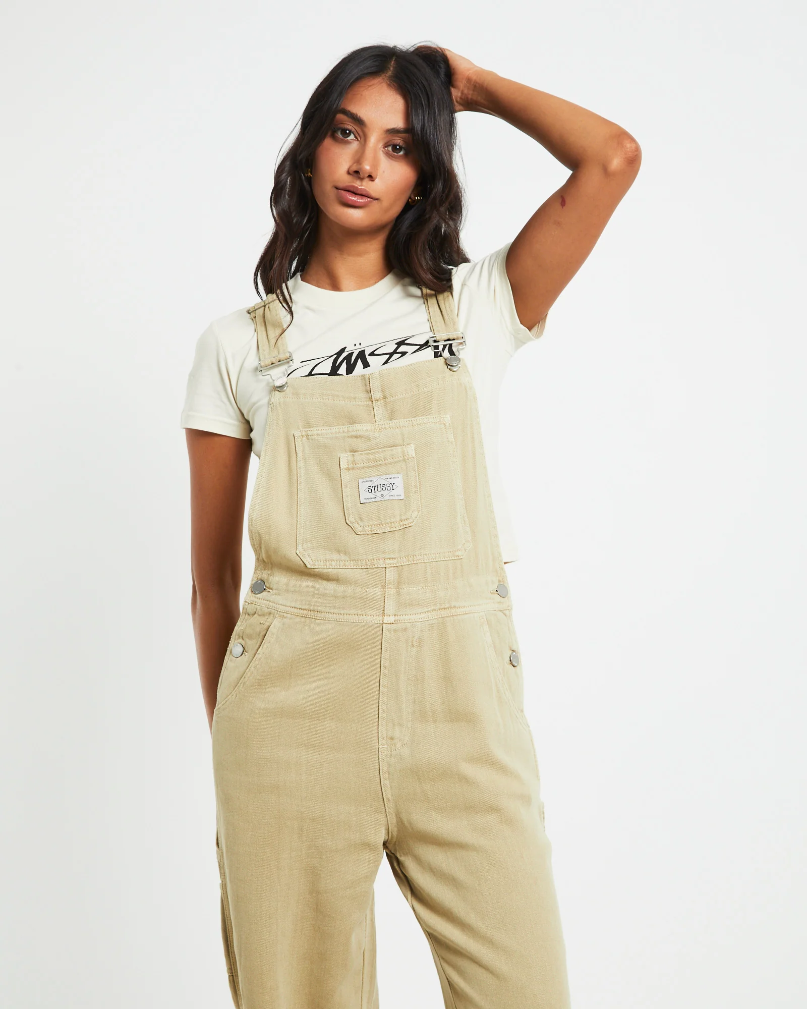 Nevada Denim Overalls in Khaki - Image 6