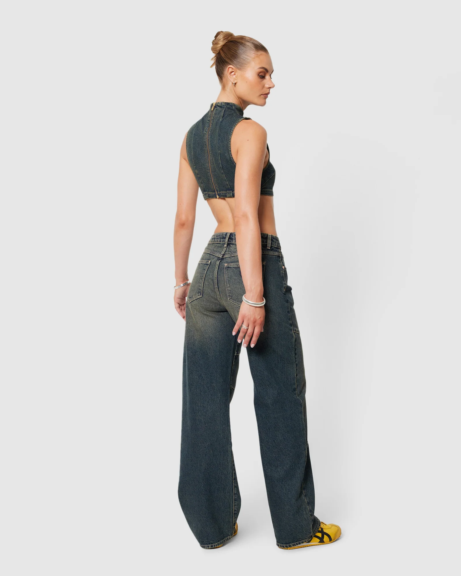 Nightlife Mock Neck Quinn Denim Top - Image 5