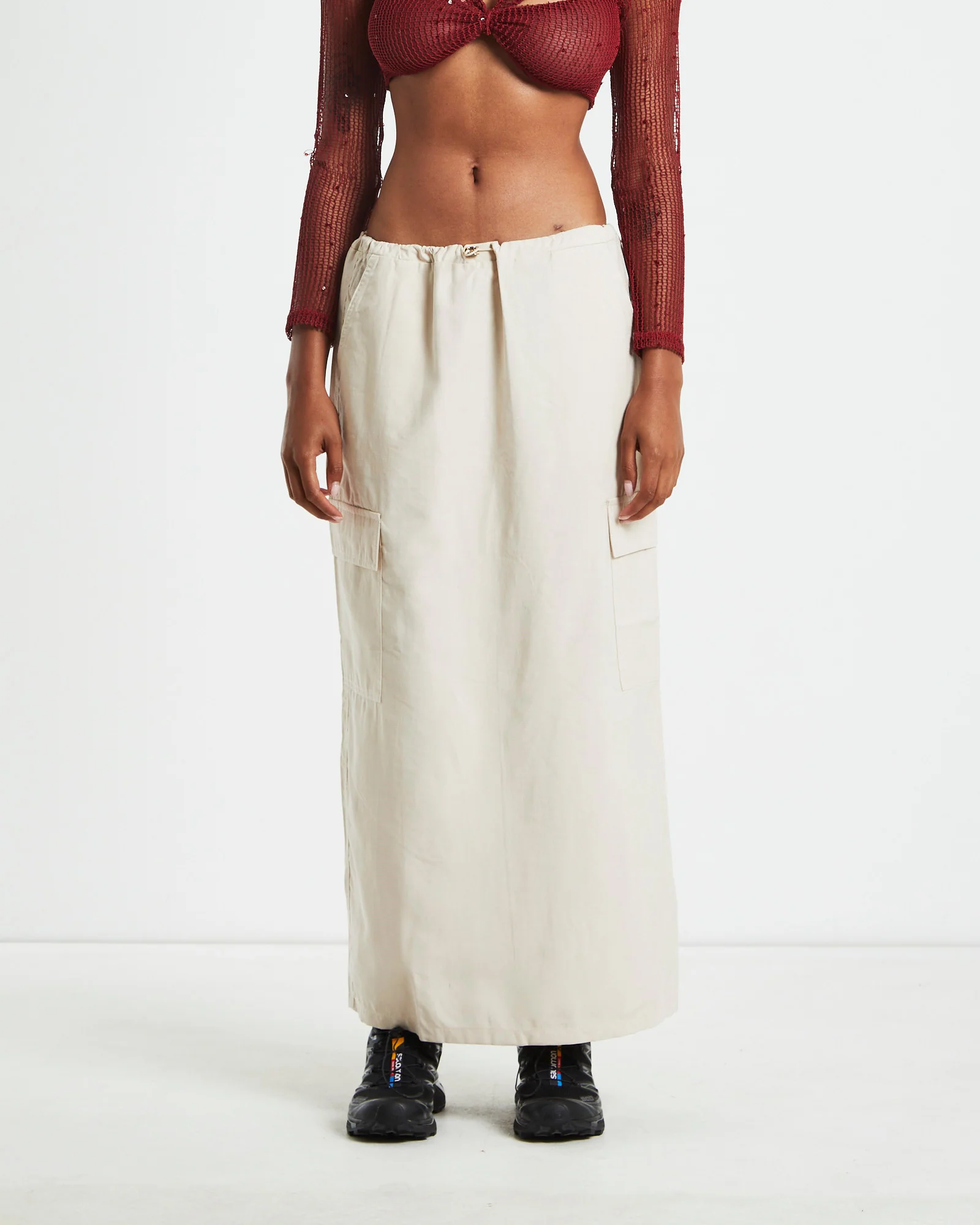 Nikita Parachute Maxi Skirt Cream