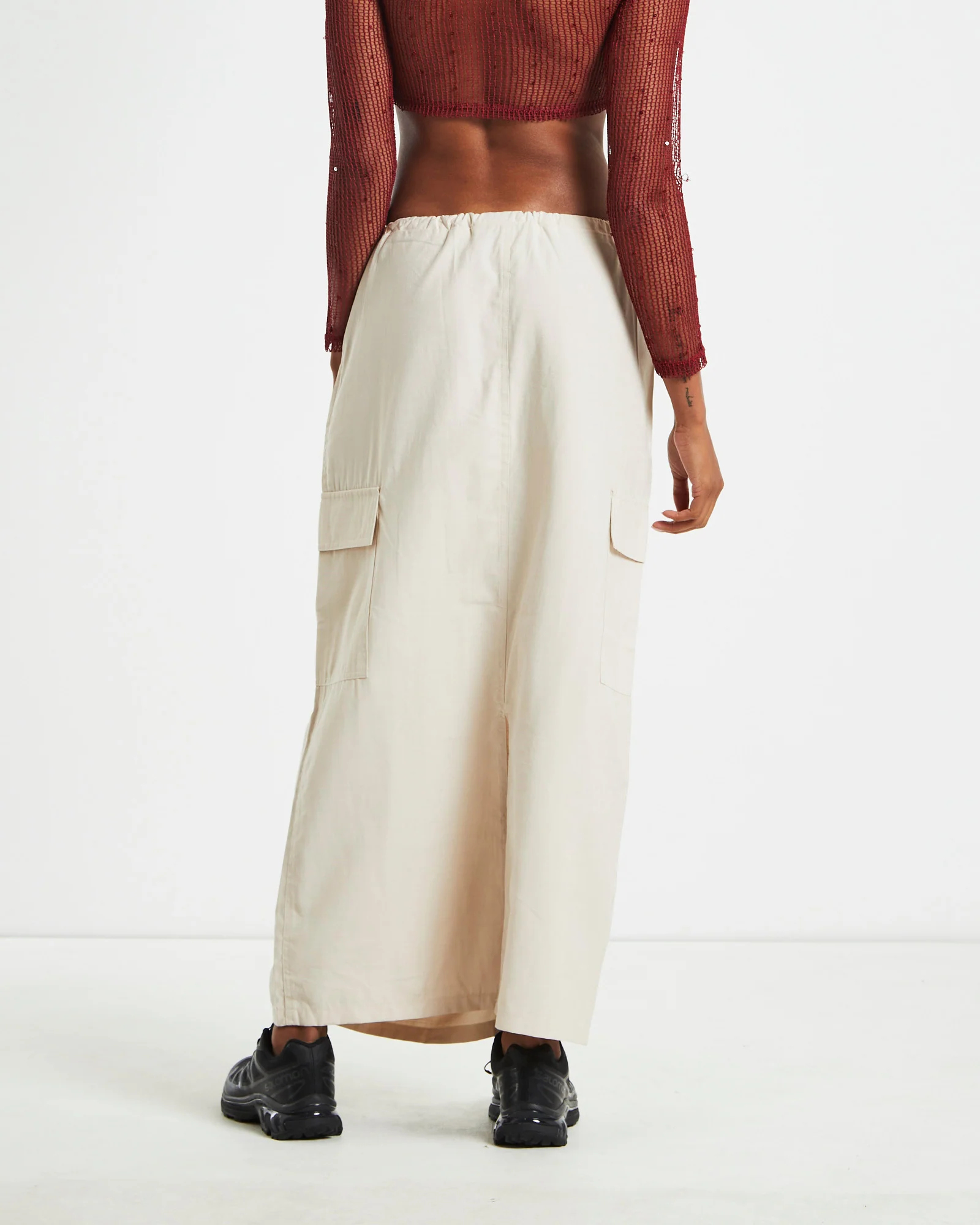 Nikita Parachute Maxi Skirt Cream - Image 2