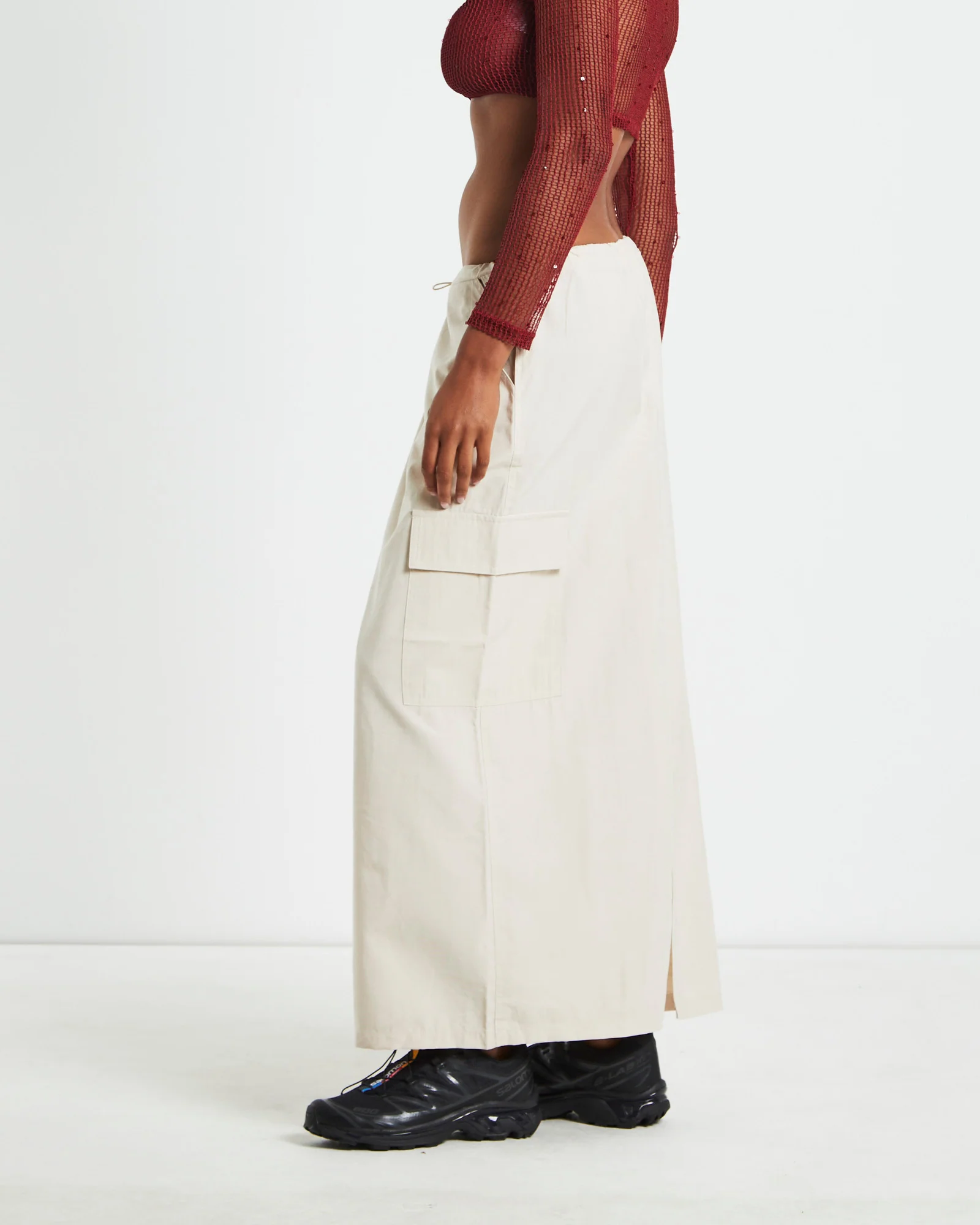 Nikita Parachute Maxi Skirt Cream - Image 4