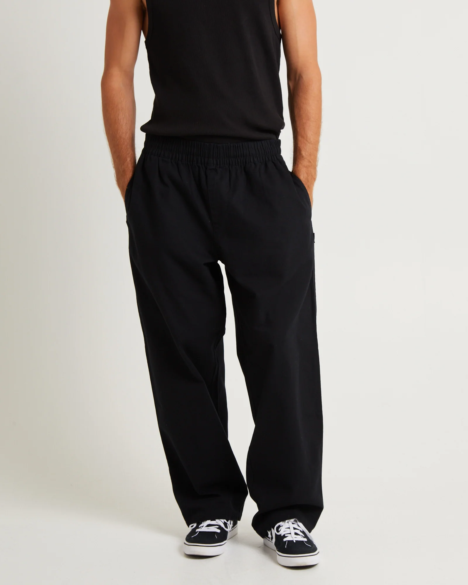 Ninety Eights Recycled Elastic Waist Pants Black