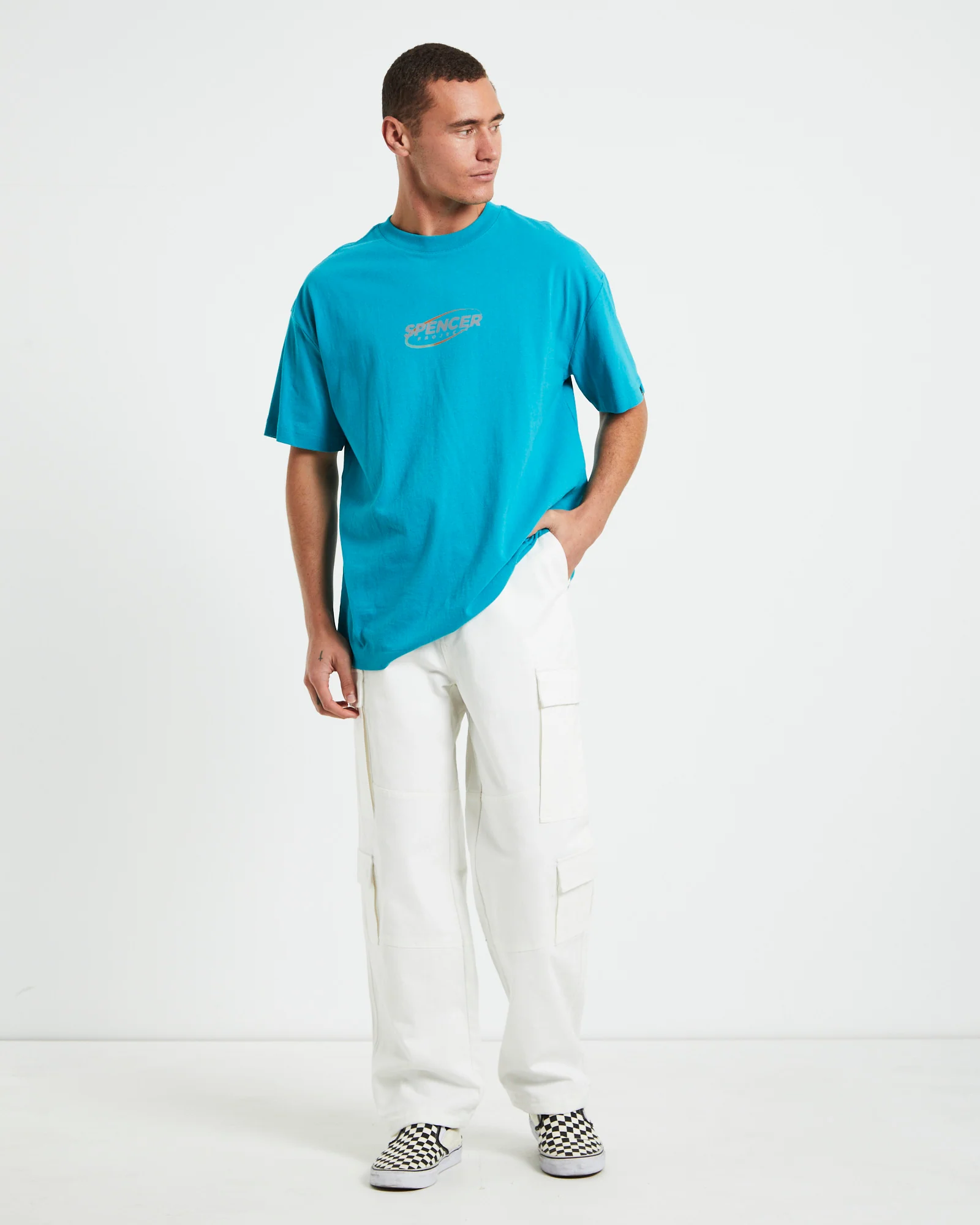 Nitro Short Sleeve T-Shirt in 90s Aqua Blue - Image 3