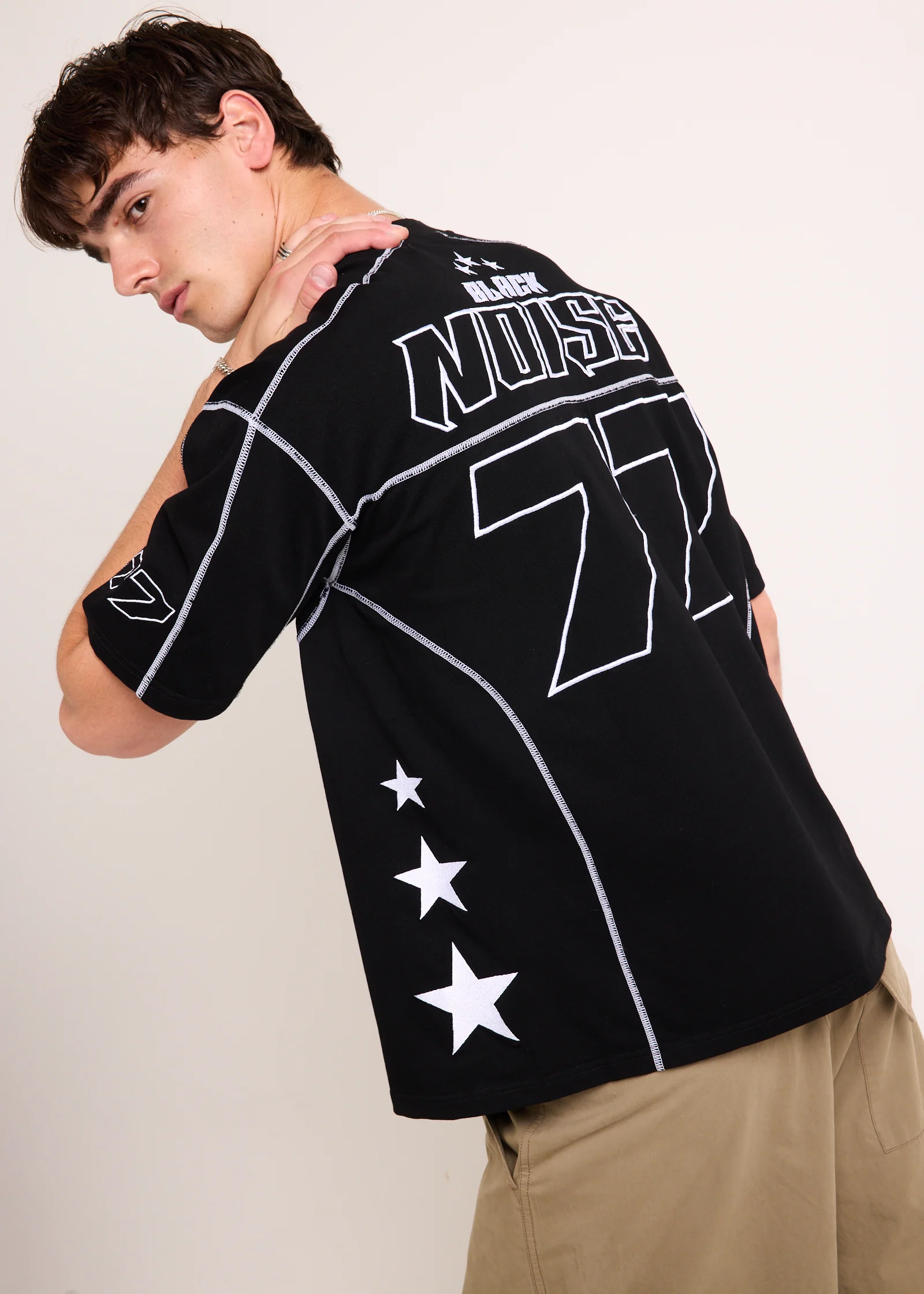 Noise Contrast Jersey T-Shirt