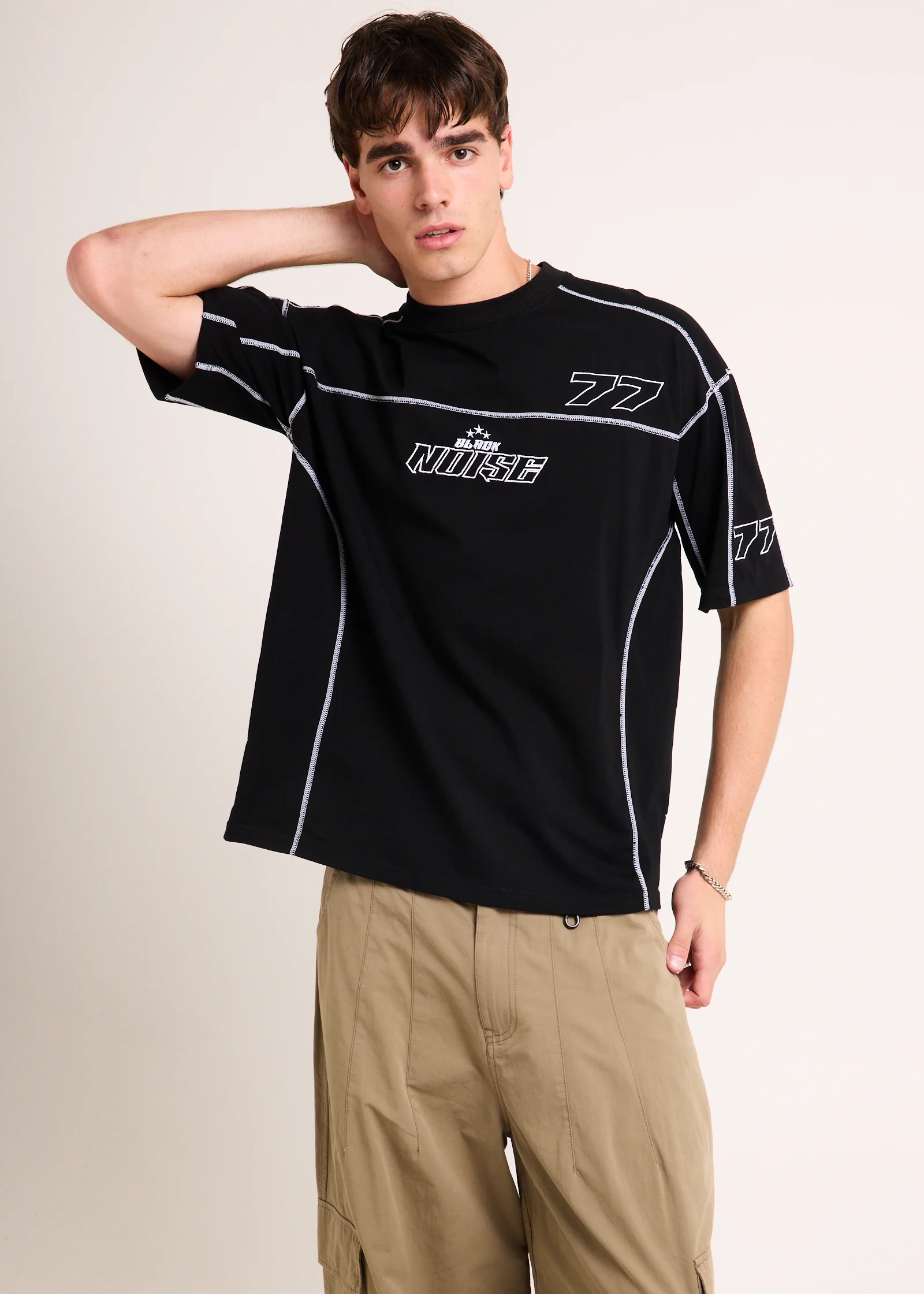 Noise Contrast Jersey T-Shirt - Image 2