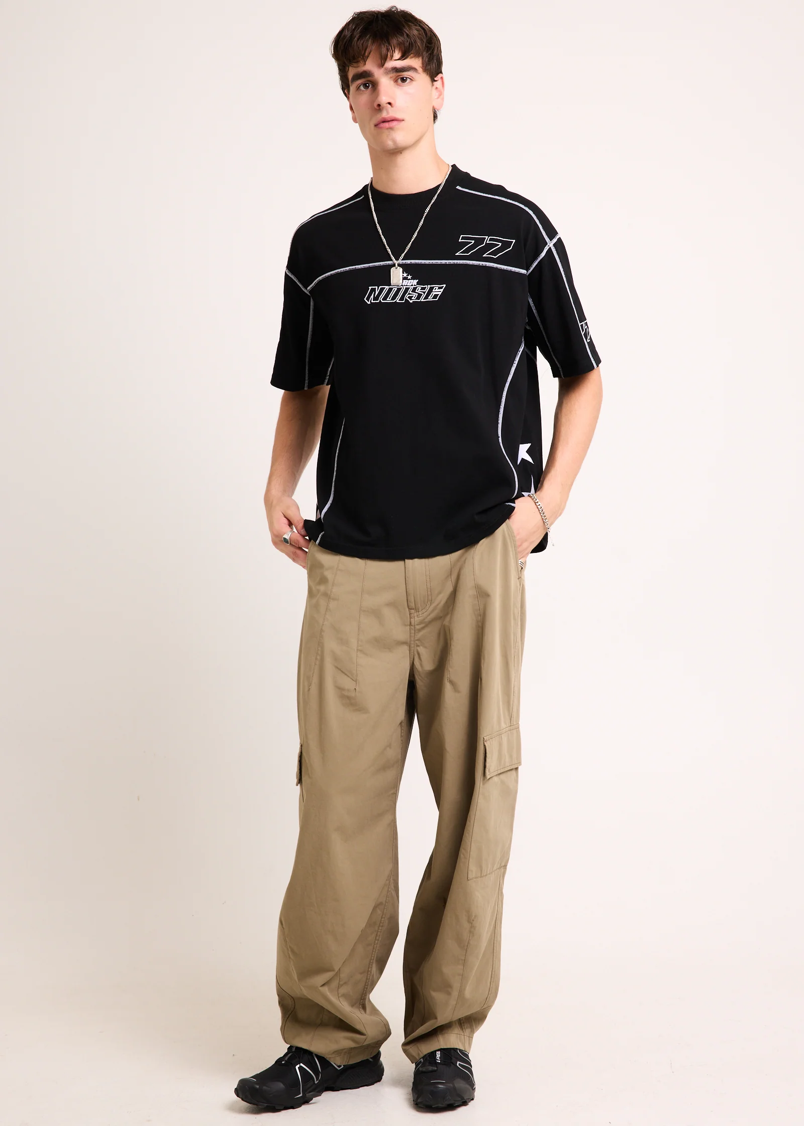 Noise Contrast Jersey T-Shirt - Image 3