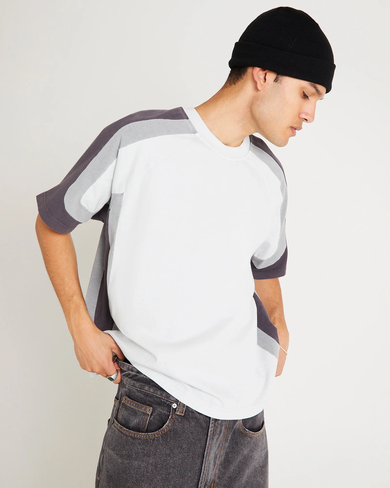 Novel Raglan Spliced T-Shirt