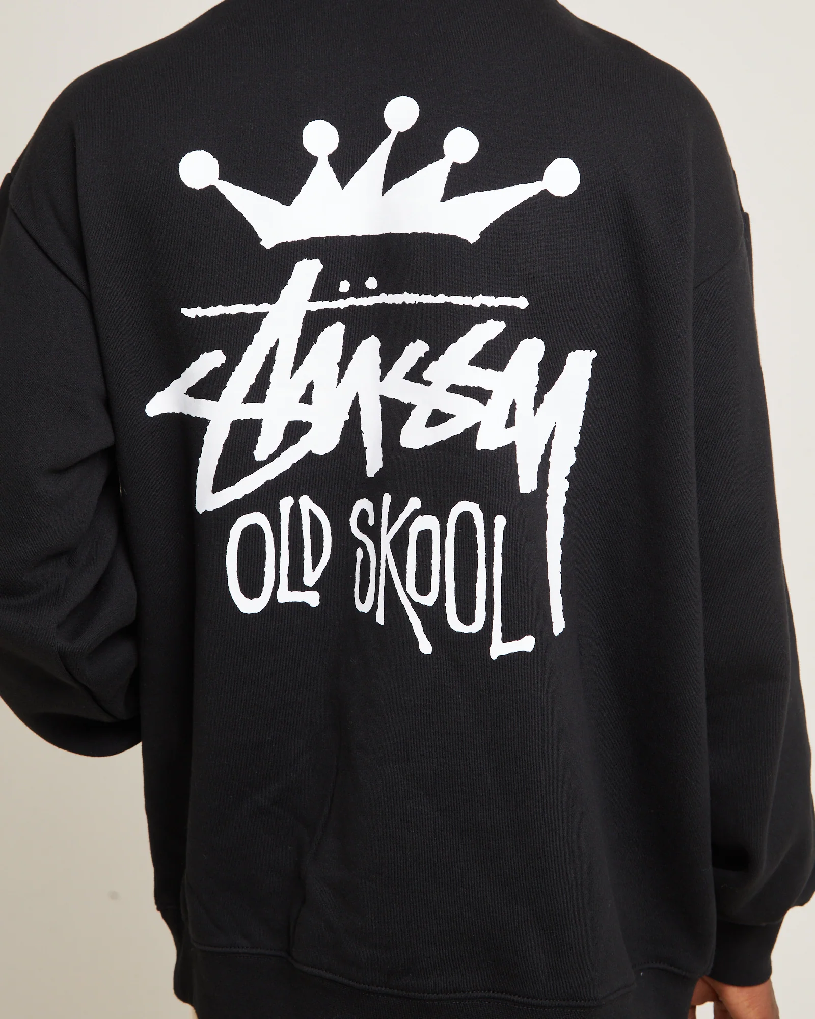 Old Skool Fleece Hoodie Black - Image 5