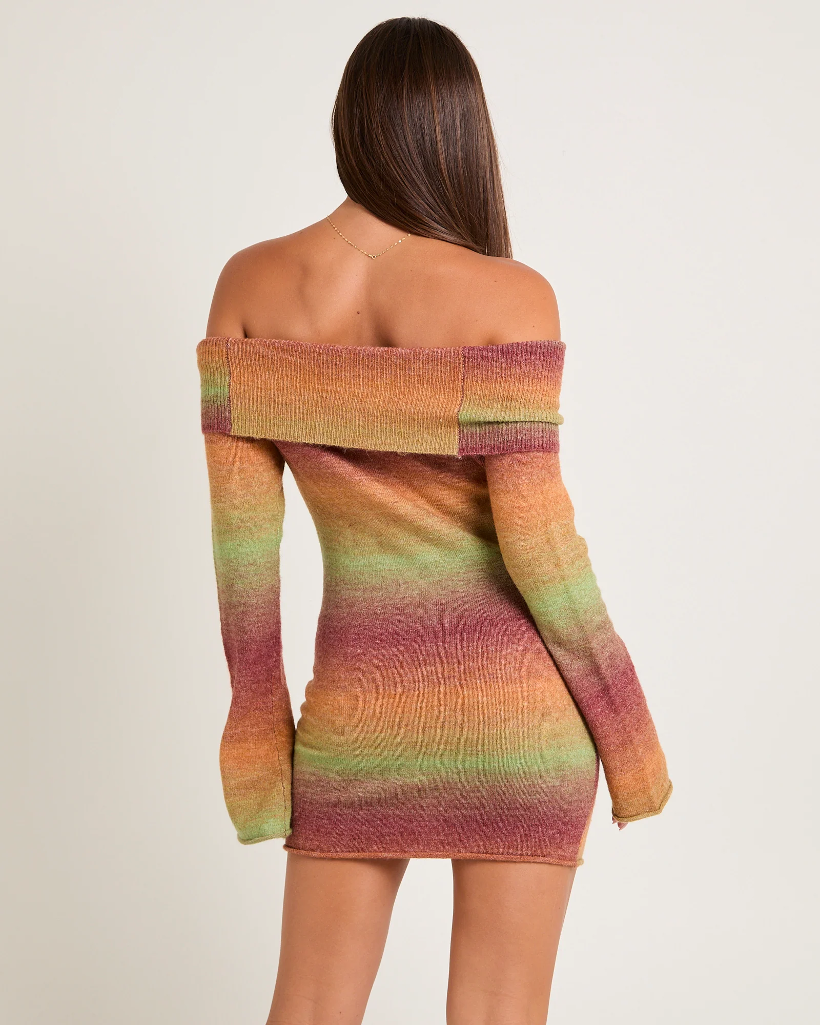 Orla Ombre Off Shoulder Knit Mini Dress - Image 2
