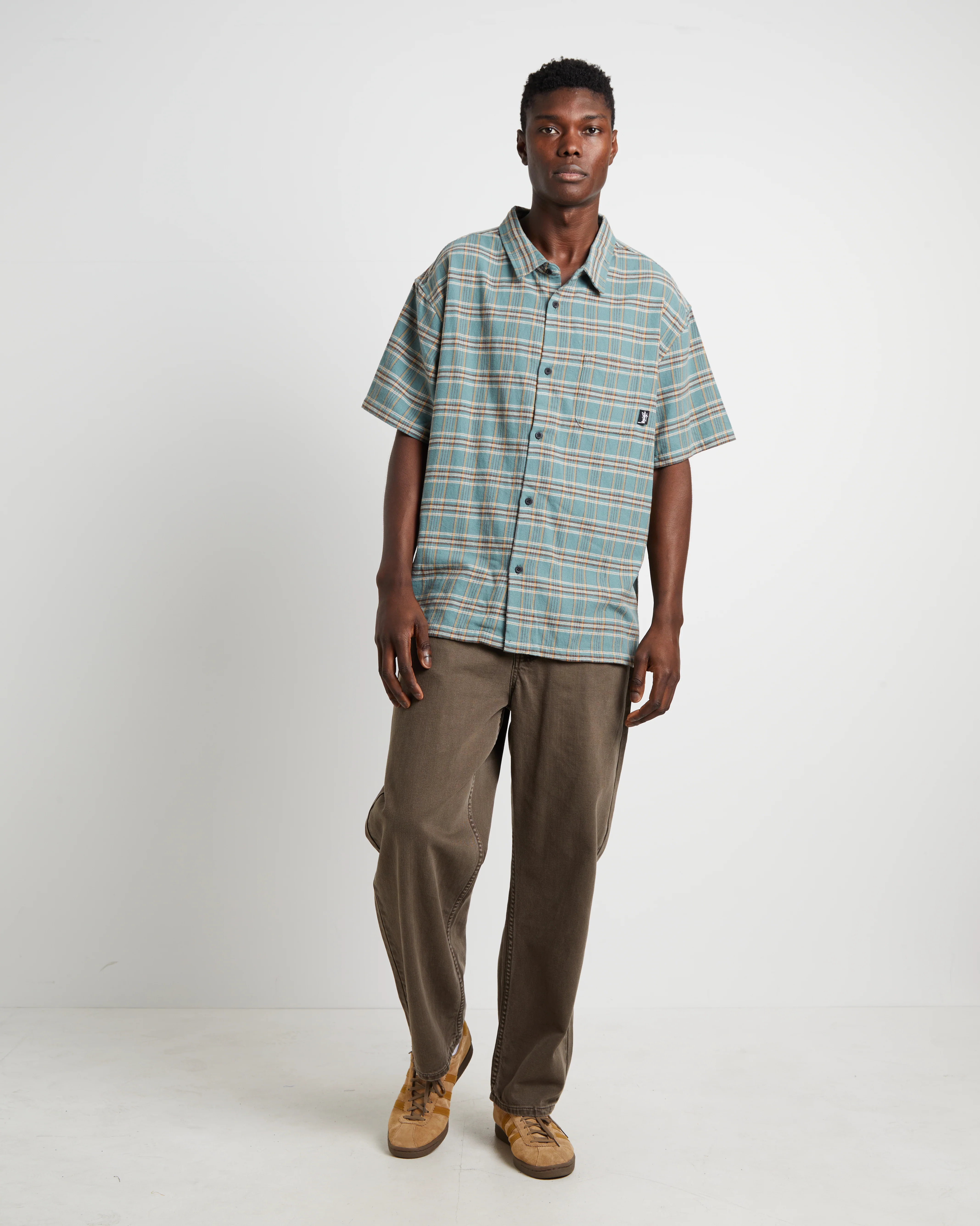 Ornata Pocket Short Sleeve Shirt in Blue - Image 3