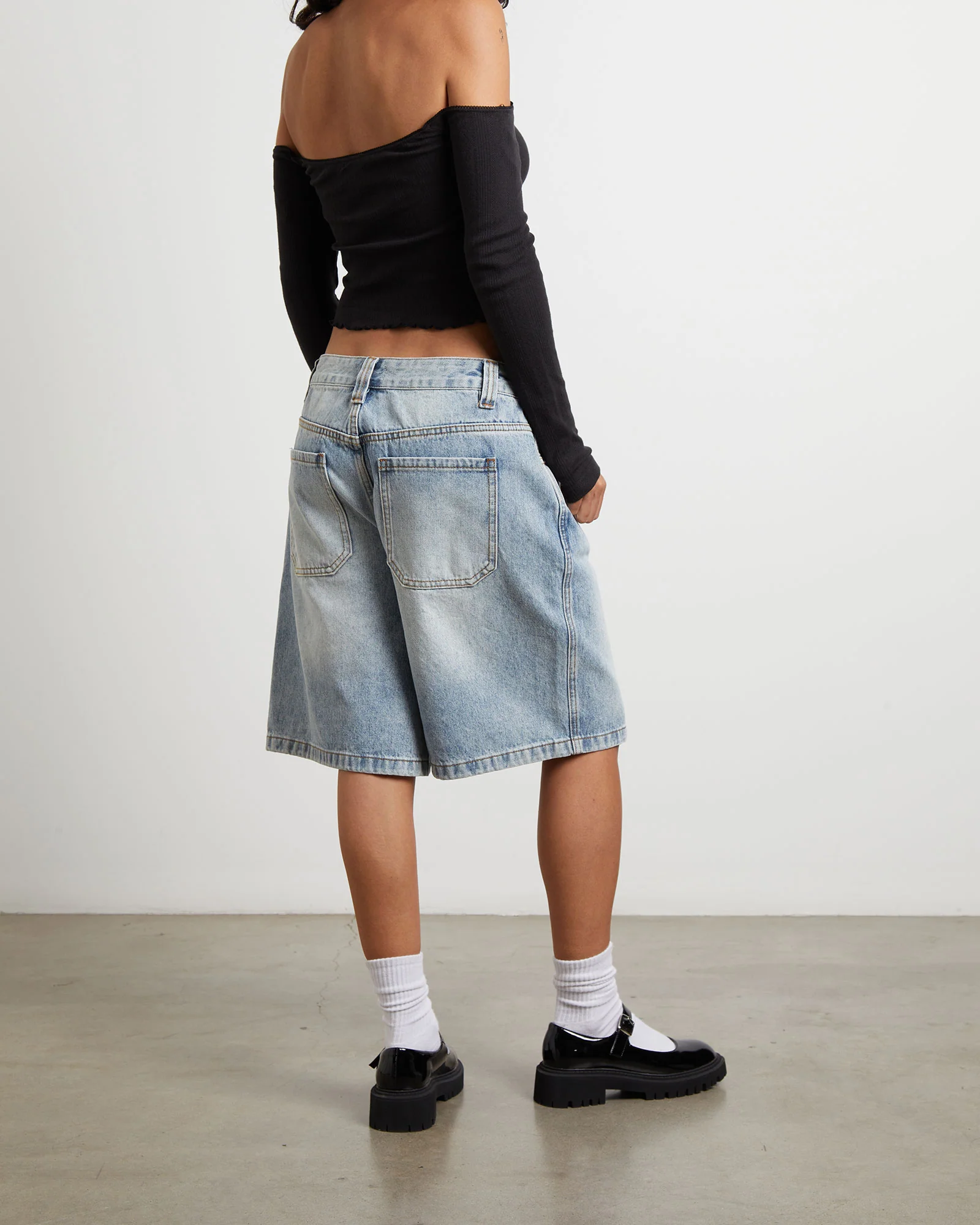 Palmer Relaxed Denim Jorts in Vintage Tint - Image 2