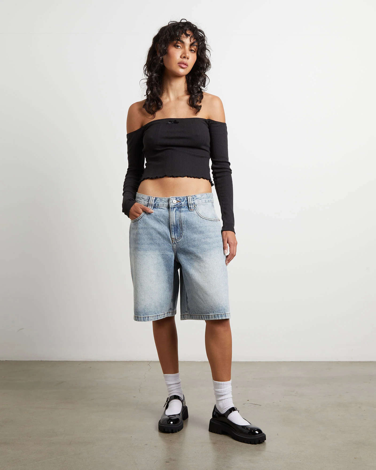 Palmer Relaxed Denim Jorts in Vintage Tint - Image 3