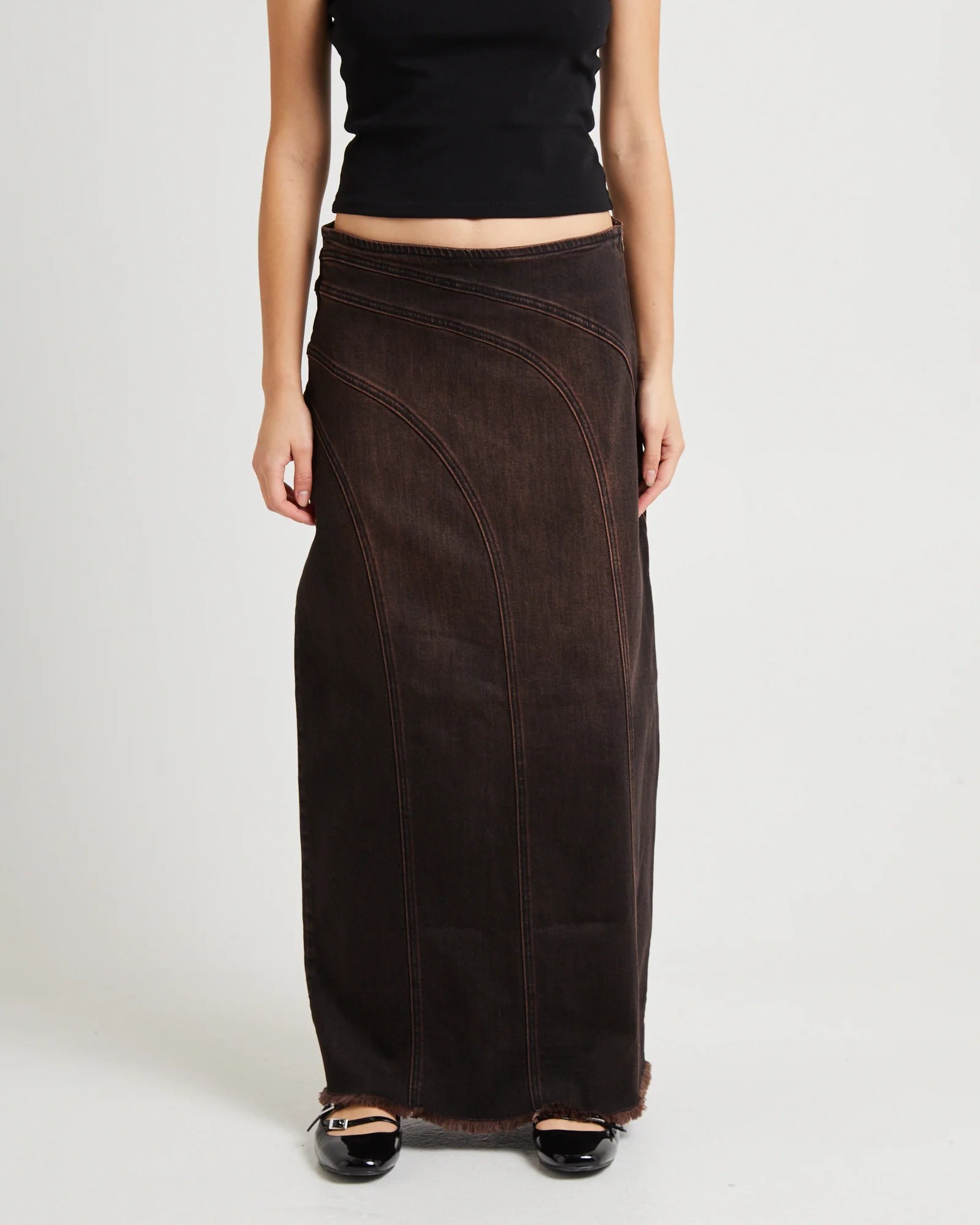 Panelled Denim Maxi Skirt - Image 2