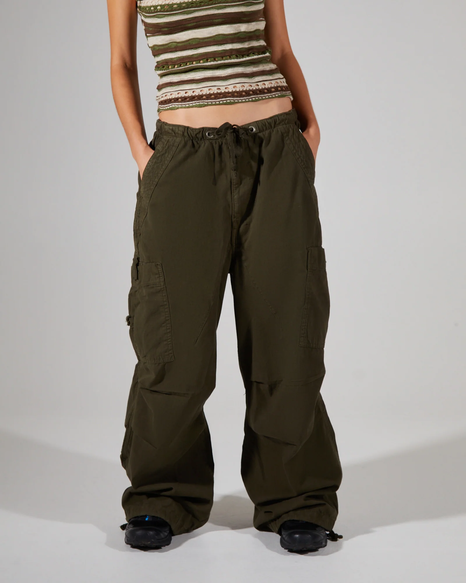 Parachute Cargo Pants Khaki - Image 2