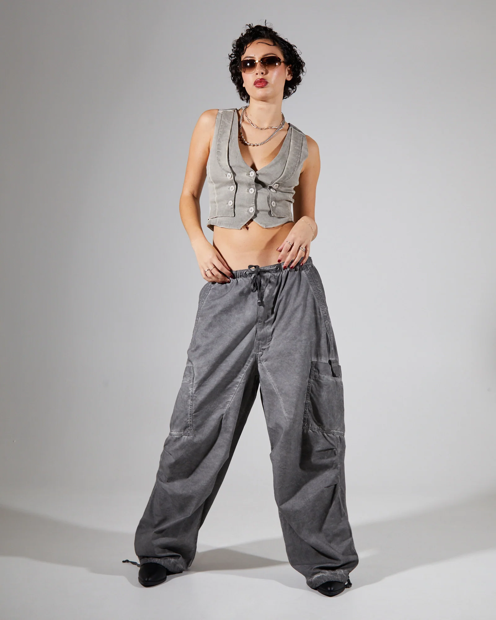Parachute Pants Washed Black Oil - Image 3