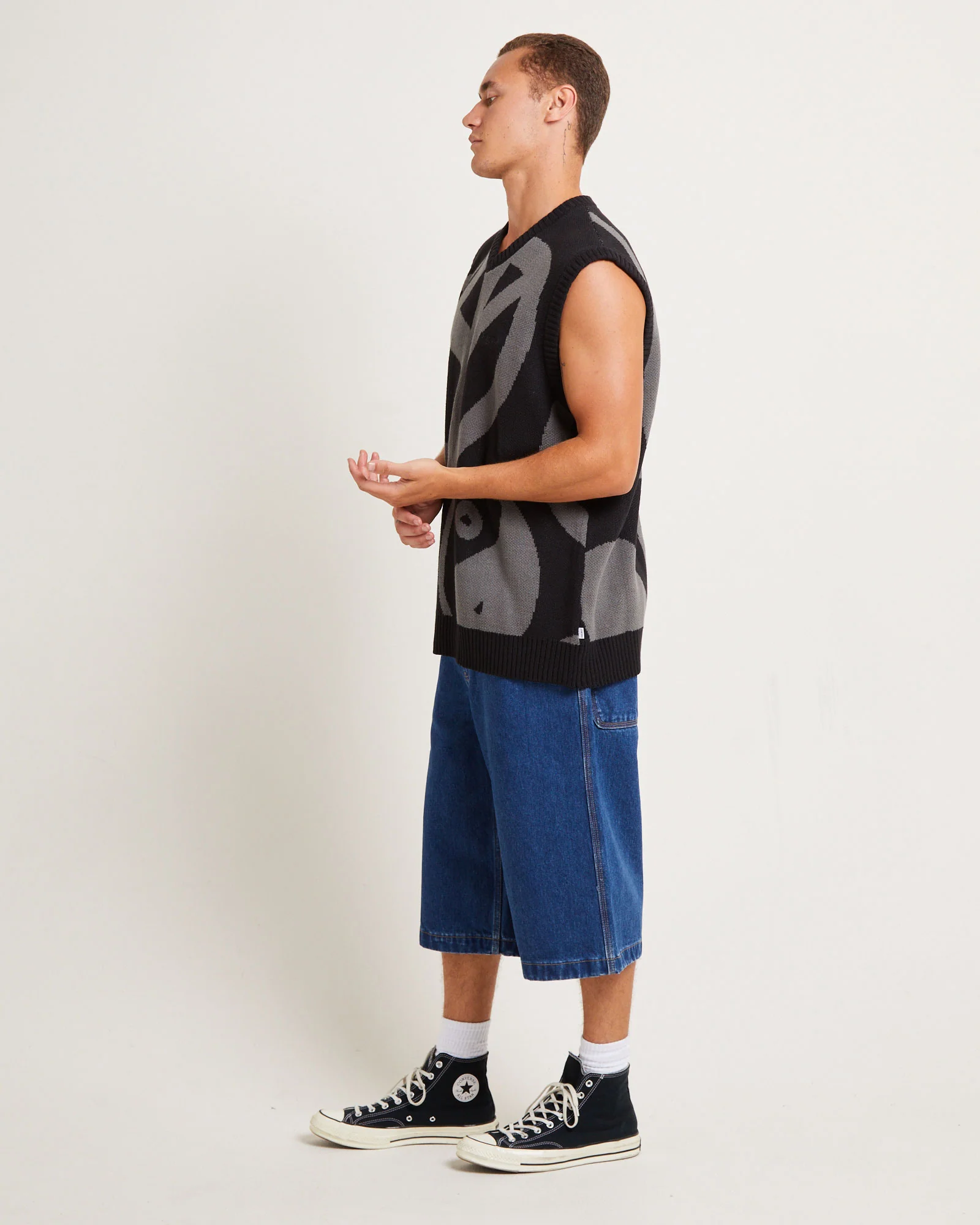 Peace Corp Knitted Vest in Black - Image 4