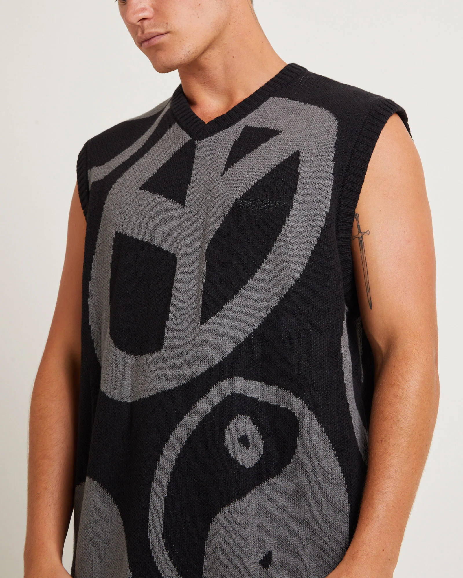 Peace Corp Knitted Vest in Black - Image 5