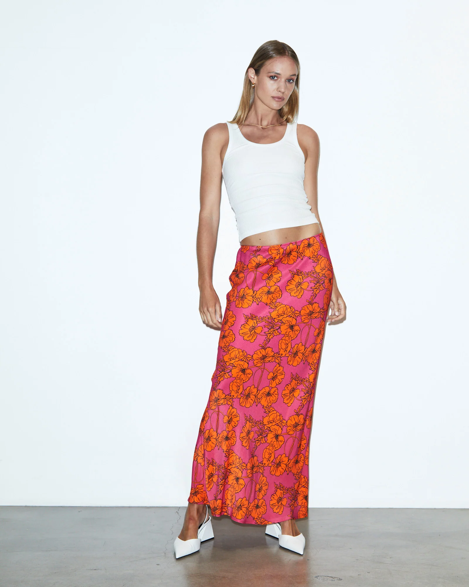 Penelope Bloom Low Rise Midi Skirt Pink - Image 3