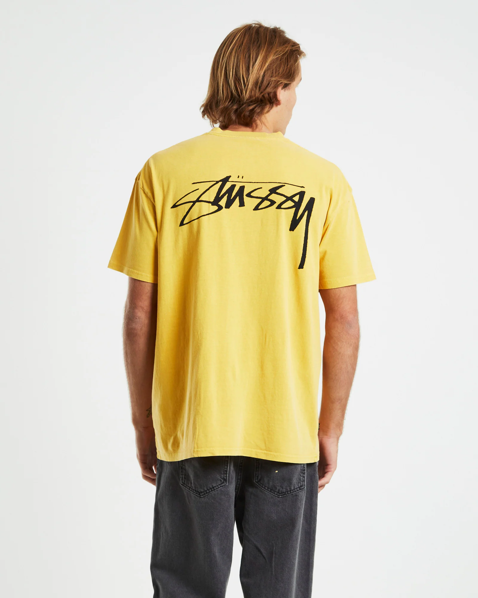 Pigment Smooth Stock Short Sleeve T-Shirt Yellow