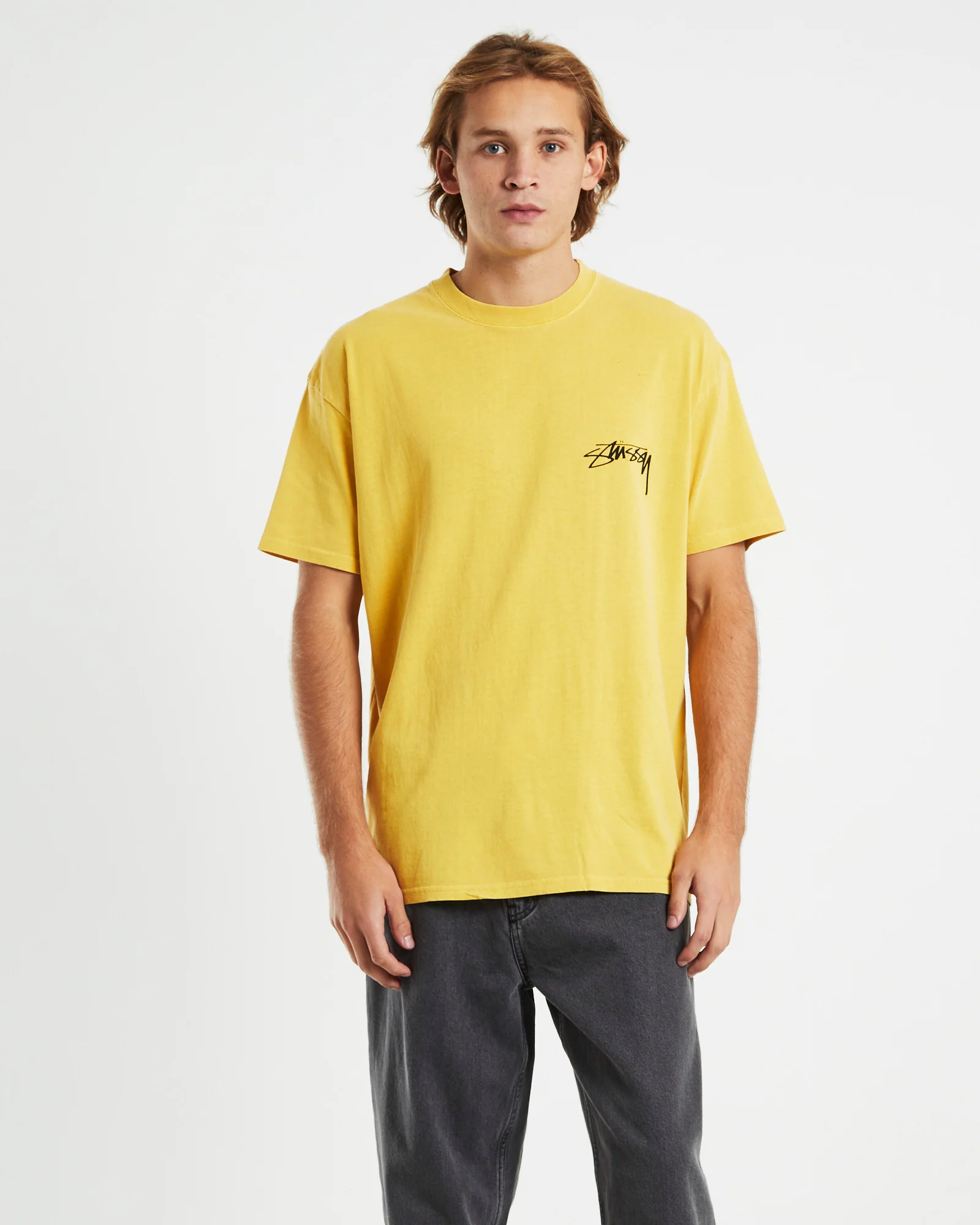 Pigment Smooth Stock Short Sleeve T-Shirt Yellow - Image 2