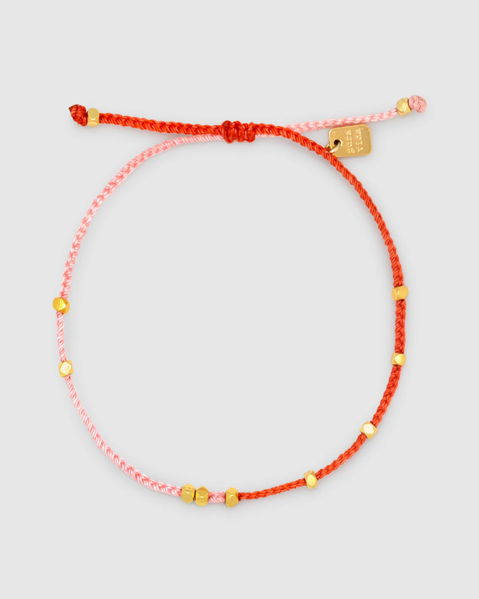 Pink & Red Two Tone Dainty Gold Bracelet - Image 2