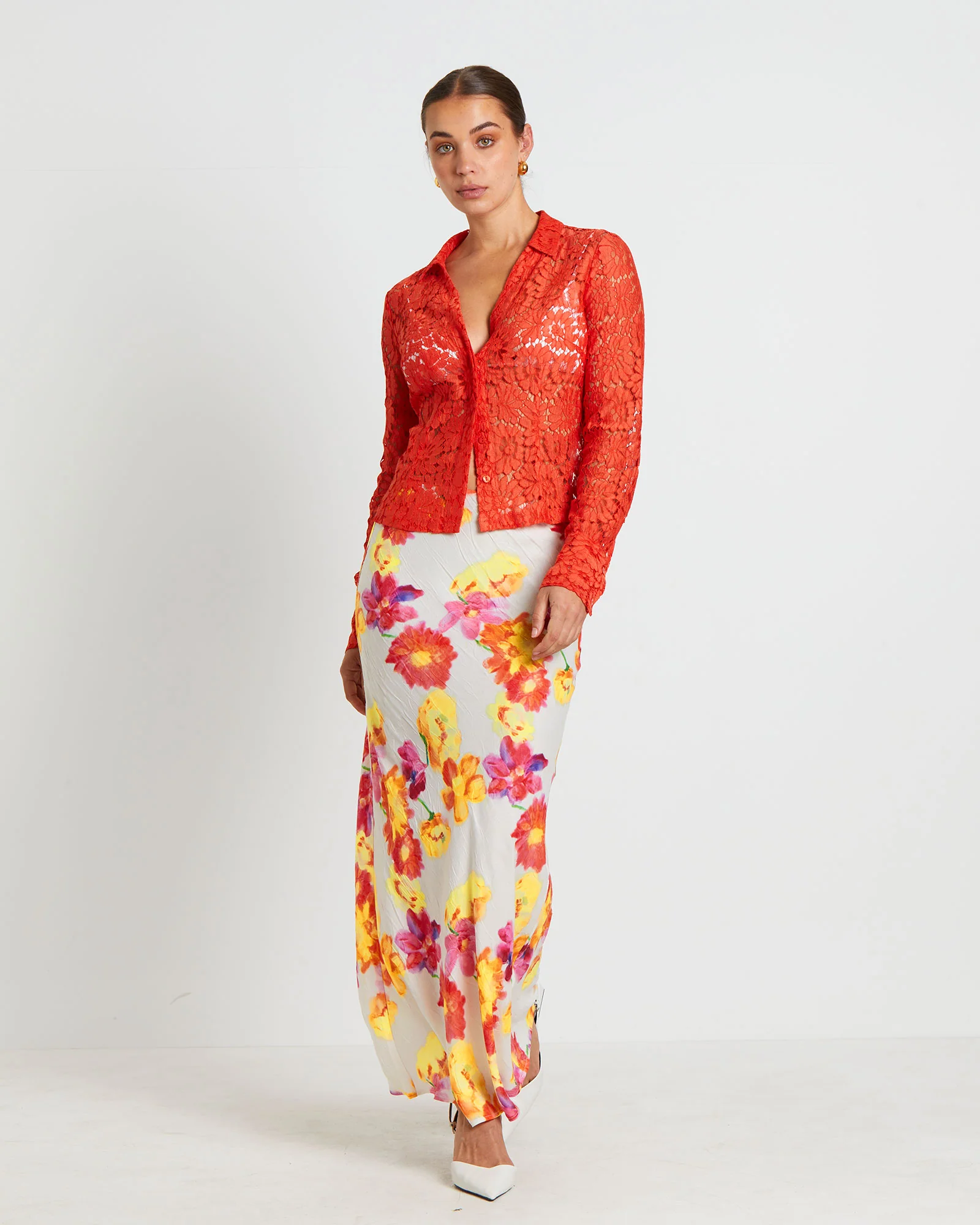Pip Sheer Lace Long Sleeve Shirt