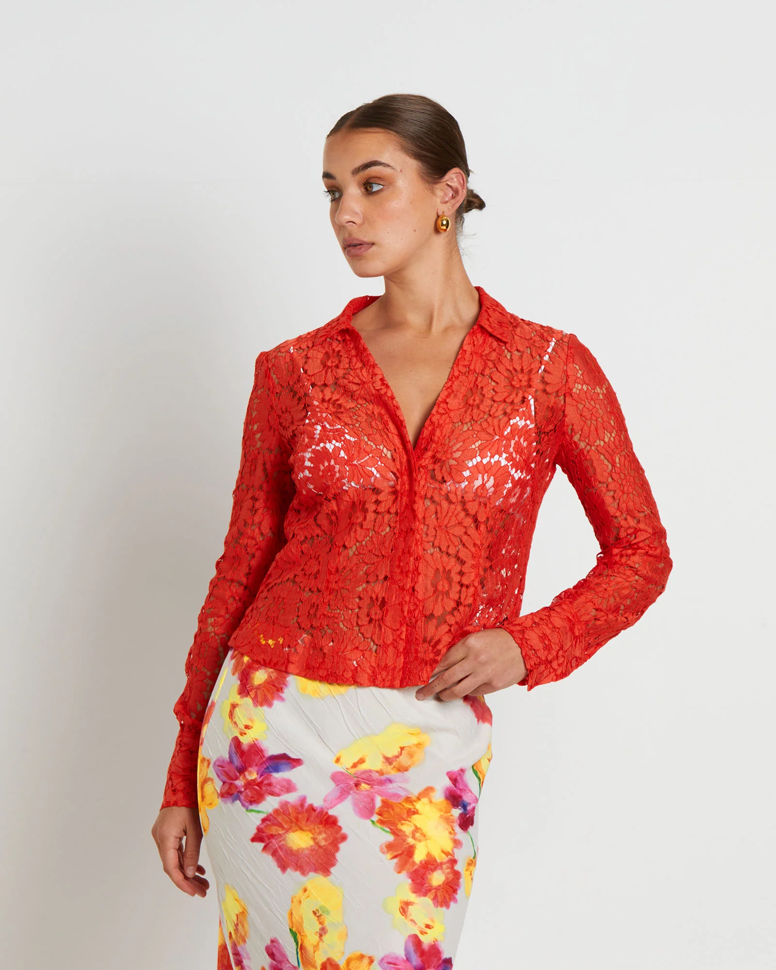 Pip Sheer Lace Long Sleeve Shirt - Image 3
