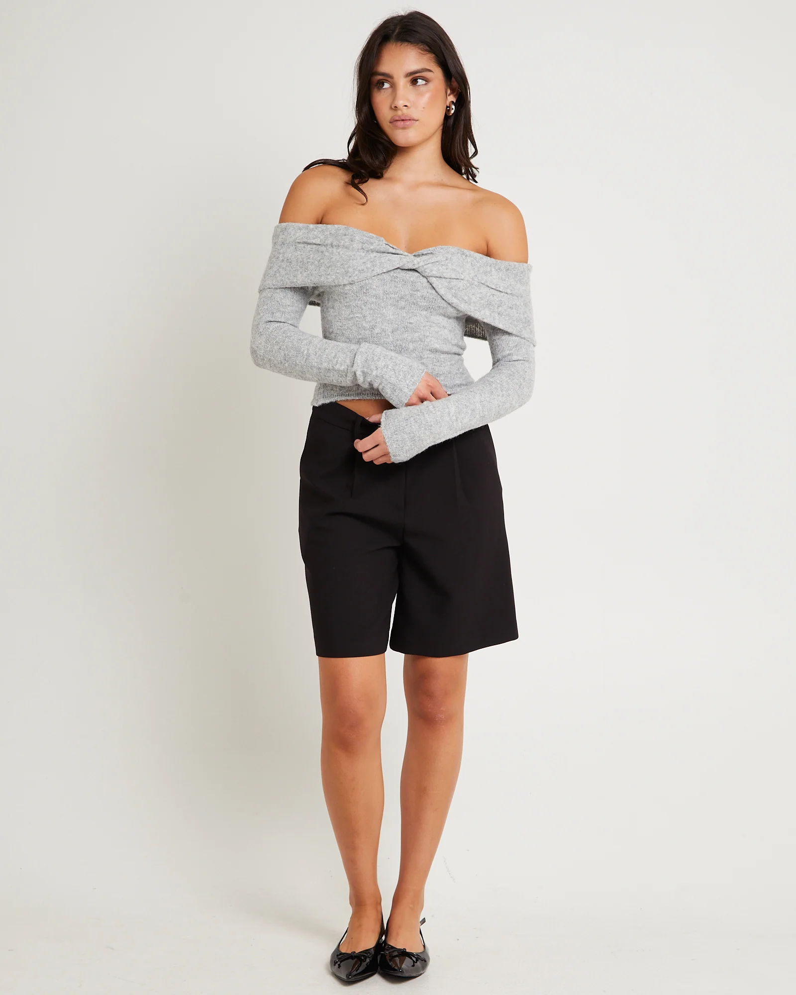 Piper Twist Off Shoulder Long Sleeve Knit - Image 3