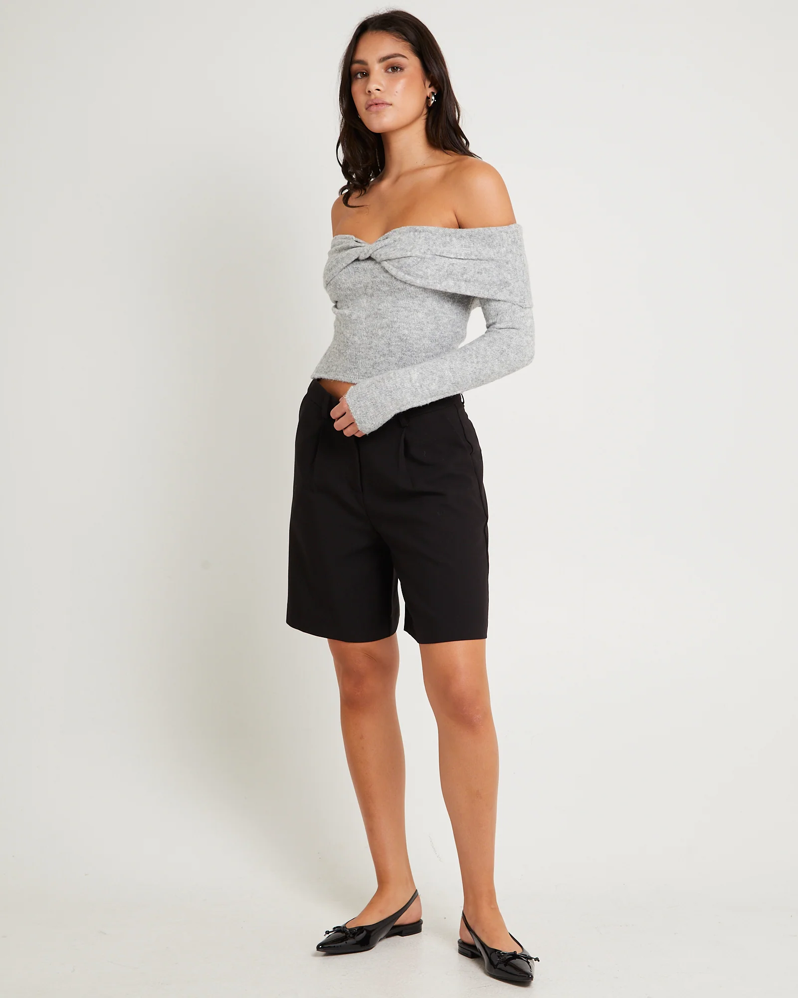 Piper Twist Off Shoulder Long Sleeve Knit - Image 4