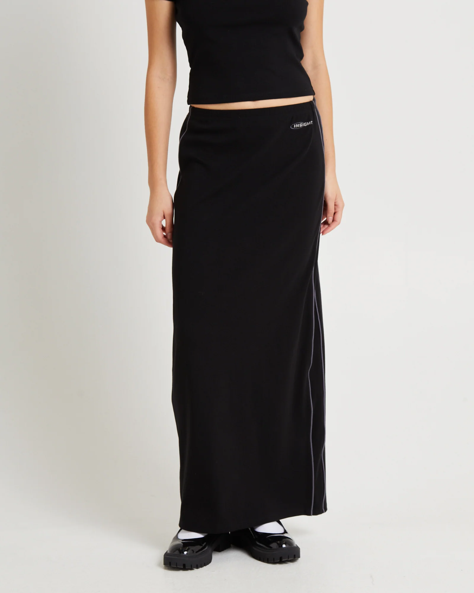 Pitch Piped Maxi Jersey Skirt