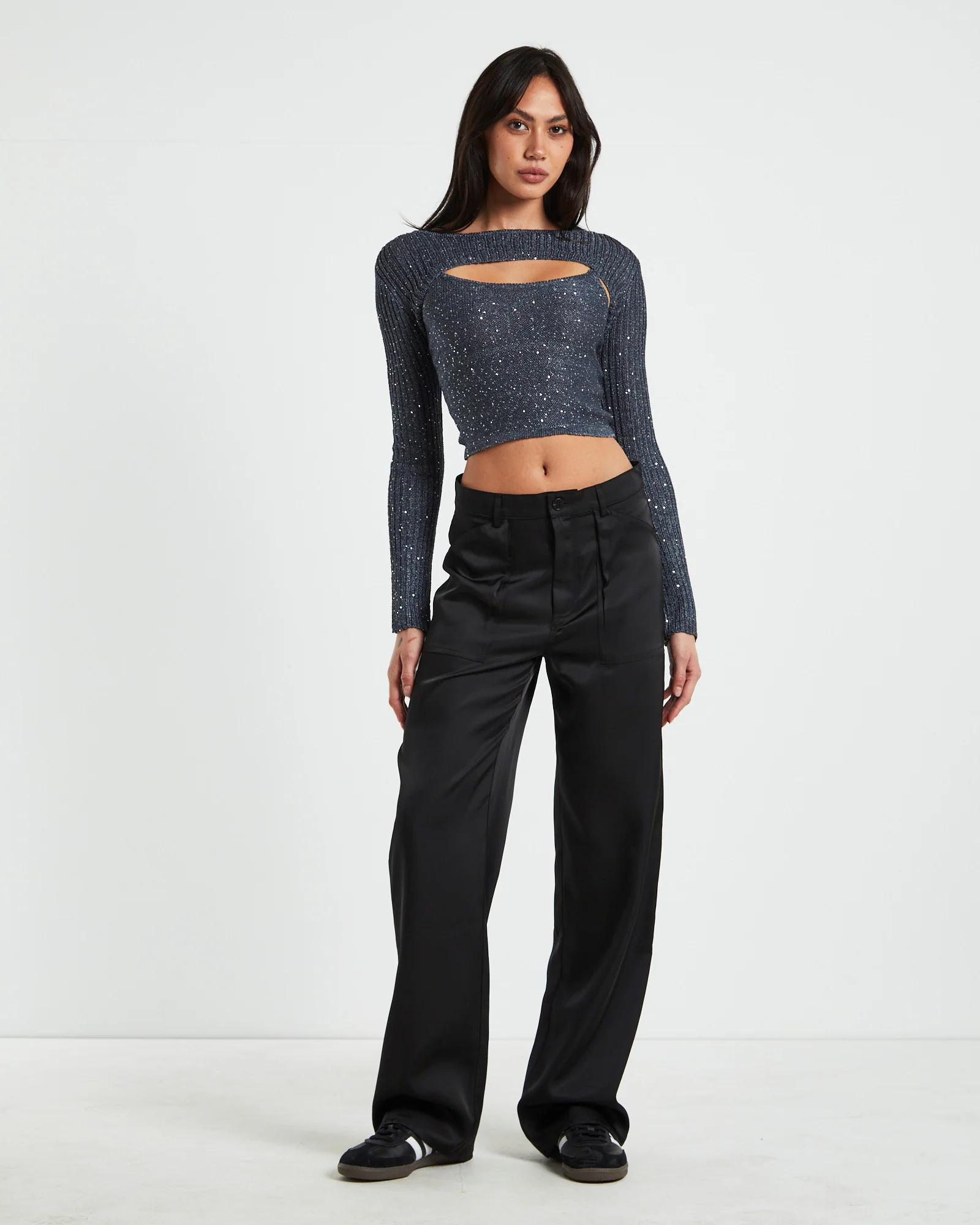 Pixie Metallic Knit in Cami Grey - Image 3