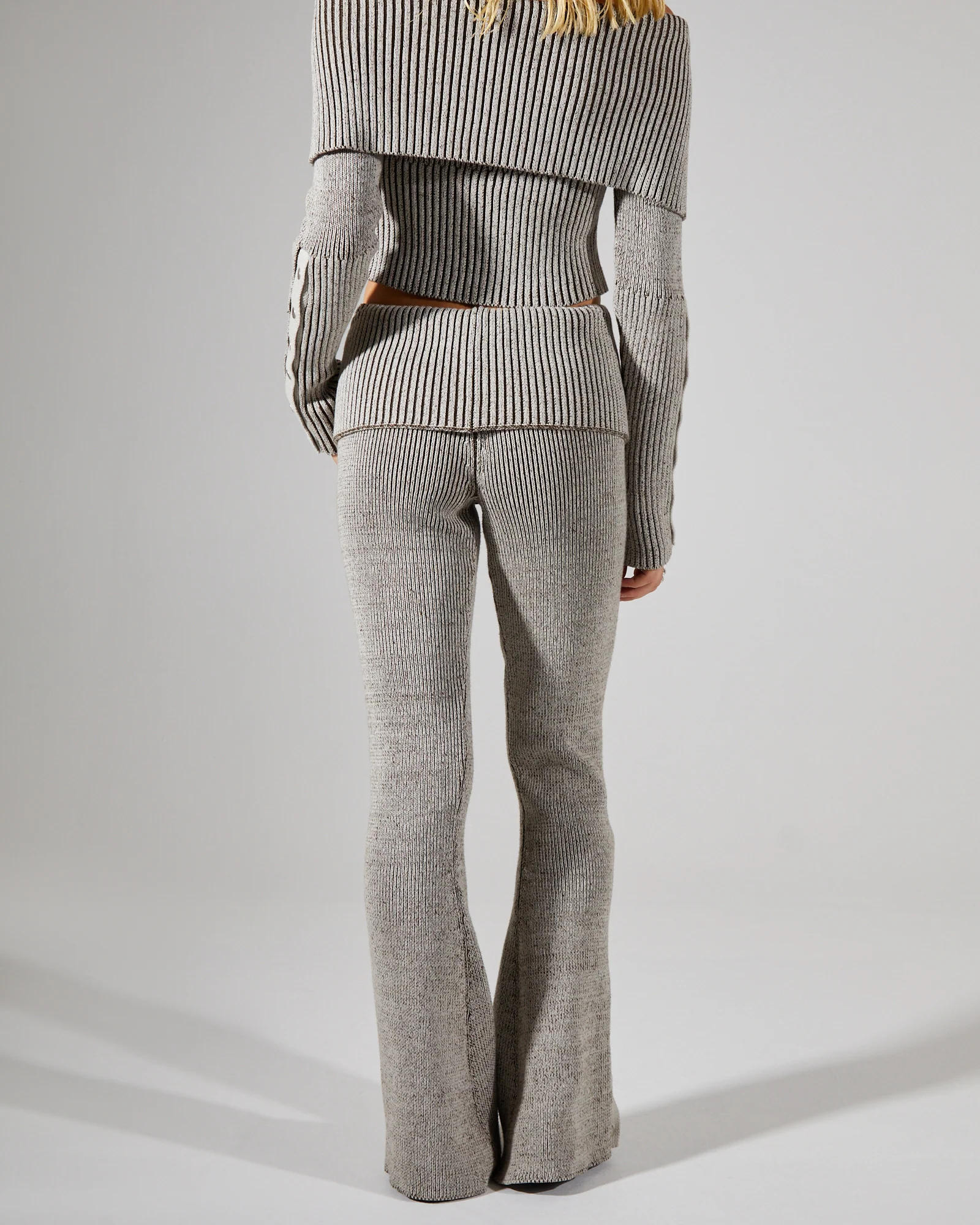 Plated Knit Popper Trousers - Image 3