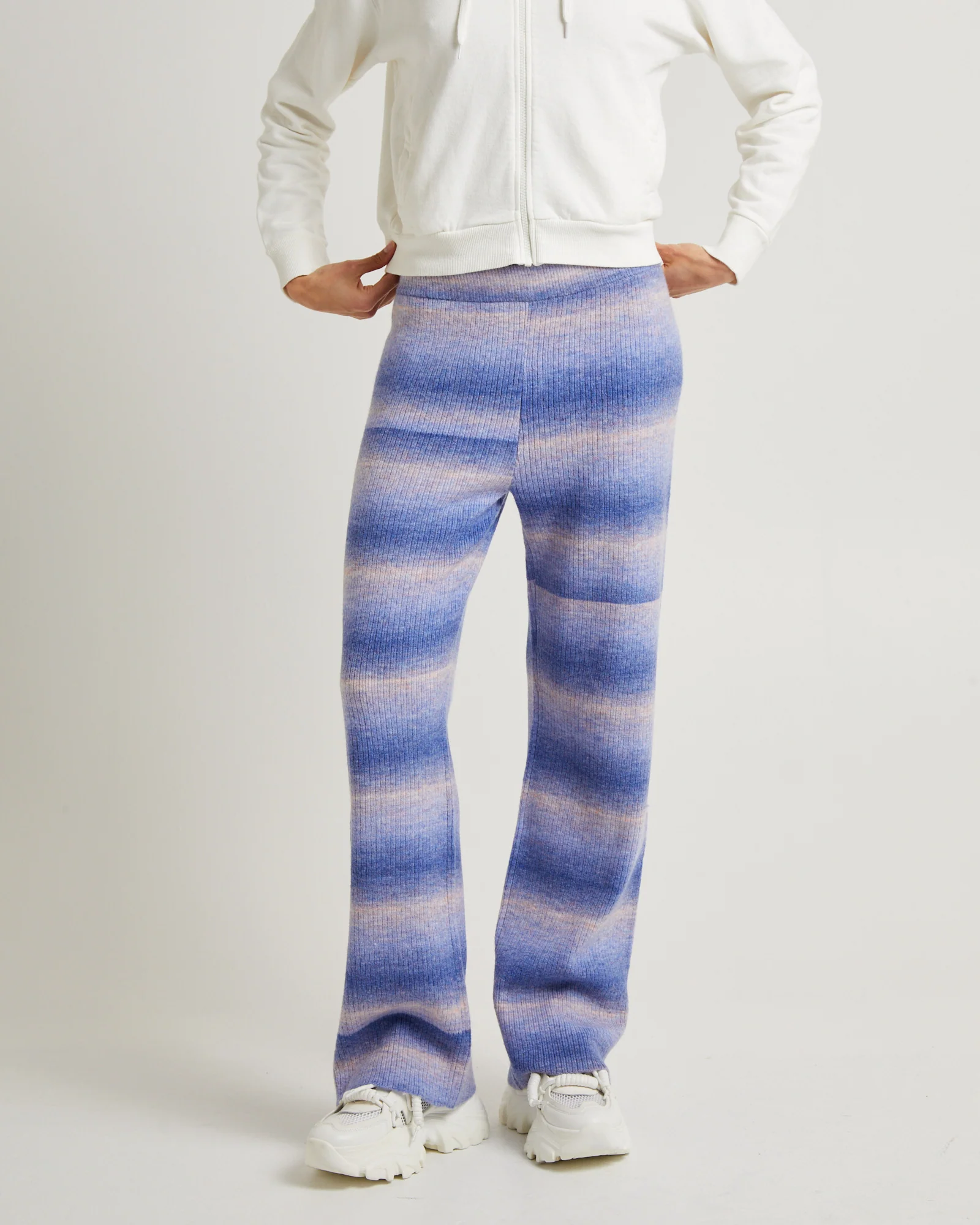 Pnoom Wide Leg Knit Pants Powder Blue - Image 3