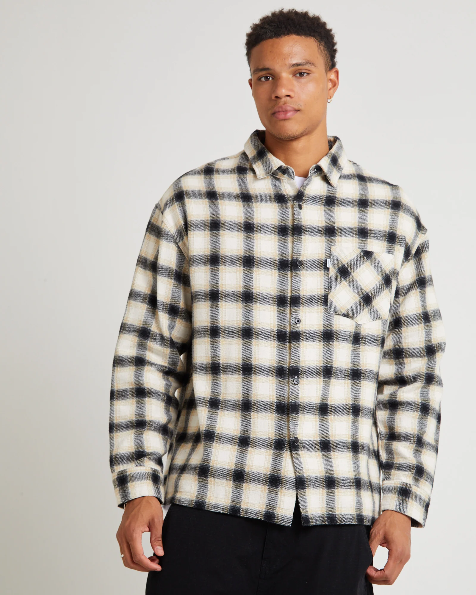 Portland Long Sleeve Flanno Off White - Image 5