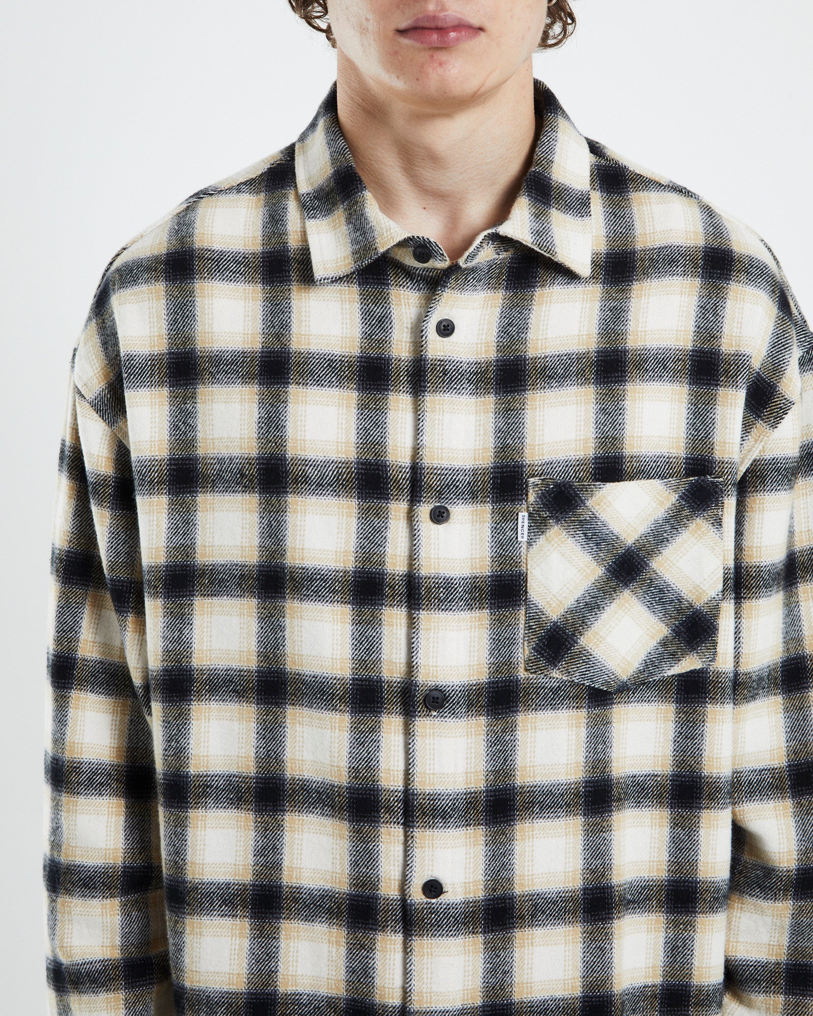 Portland Long Sleeve Flanno Off White - Image 6
