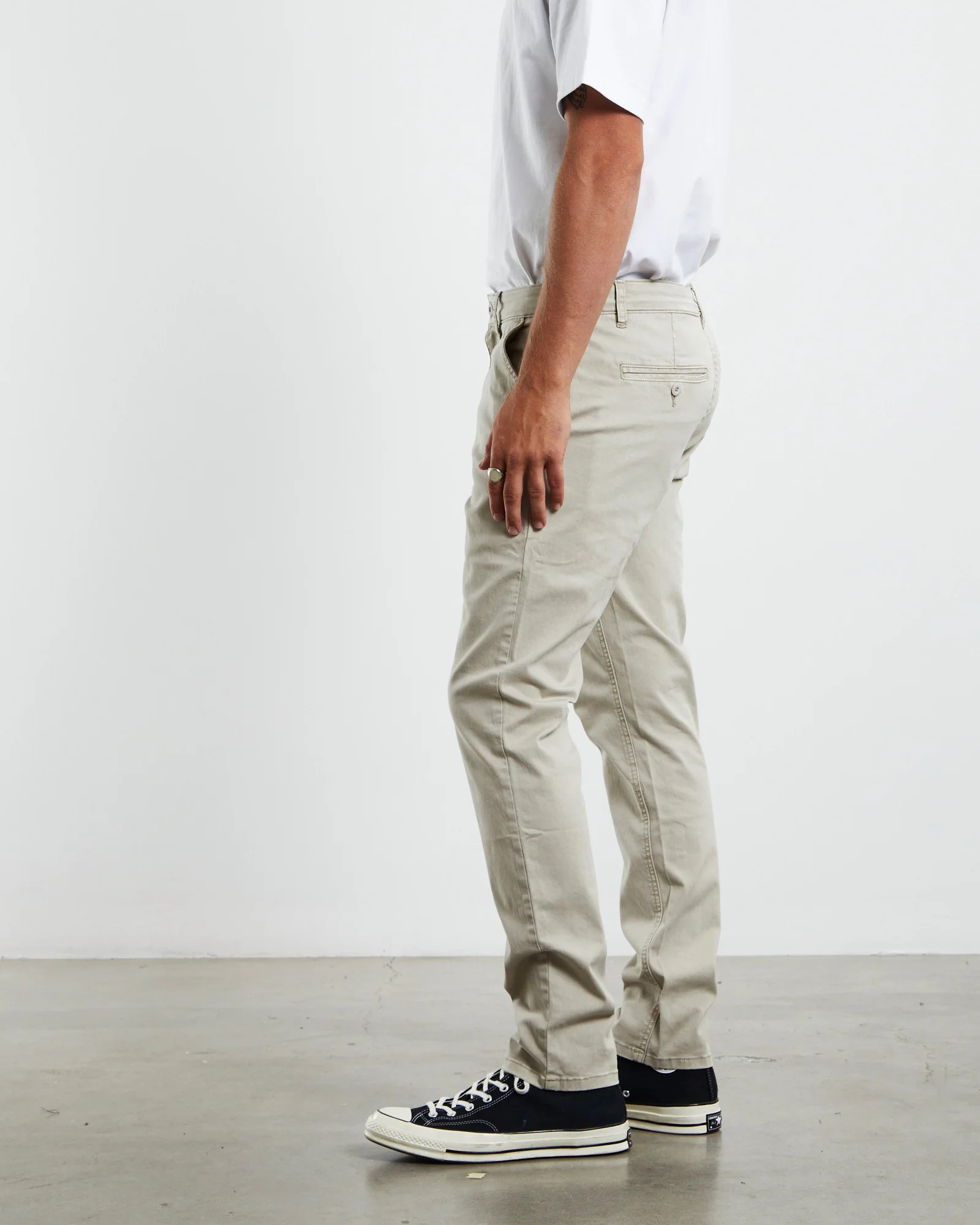 Preston Slim Chino Pants Bone - Image 4