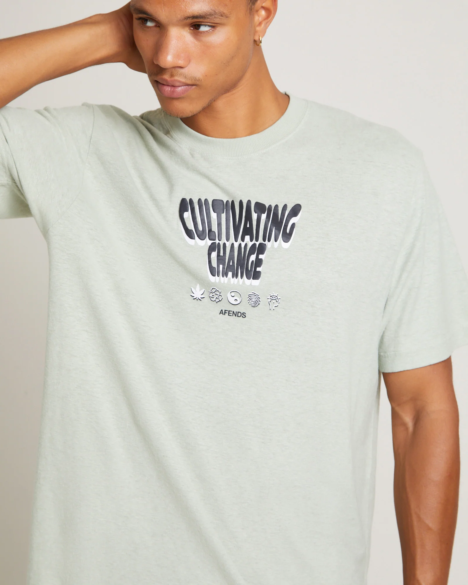 Proclaim Hemp Retro Fit Short Sleeve T-Shirt in Eucalyptus - Image 5
