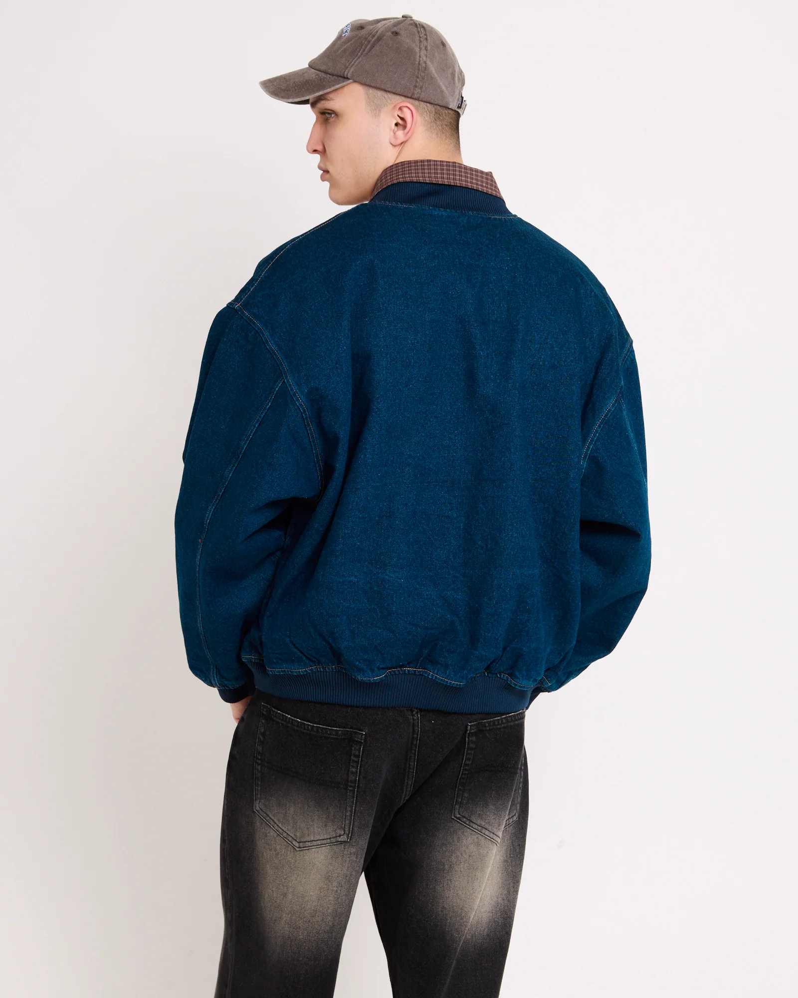 Raven Denim Bomber Jacket - Image 4