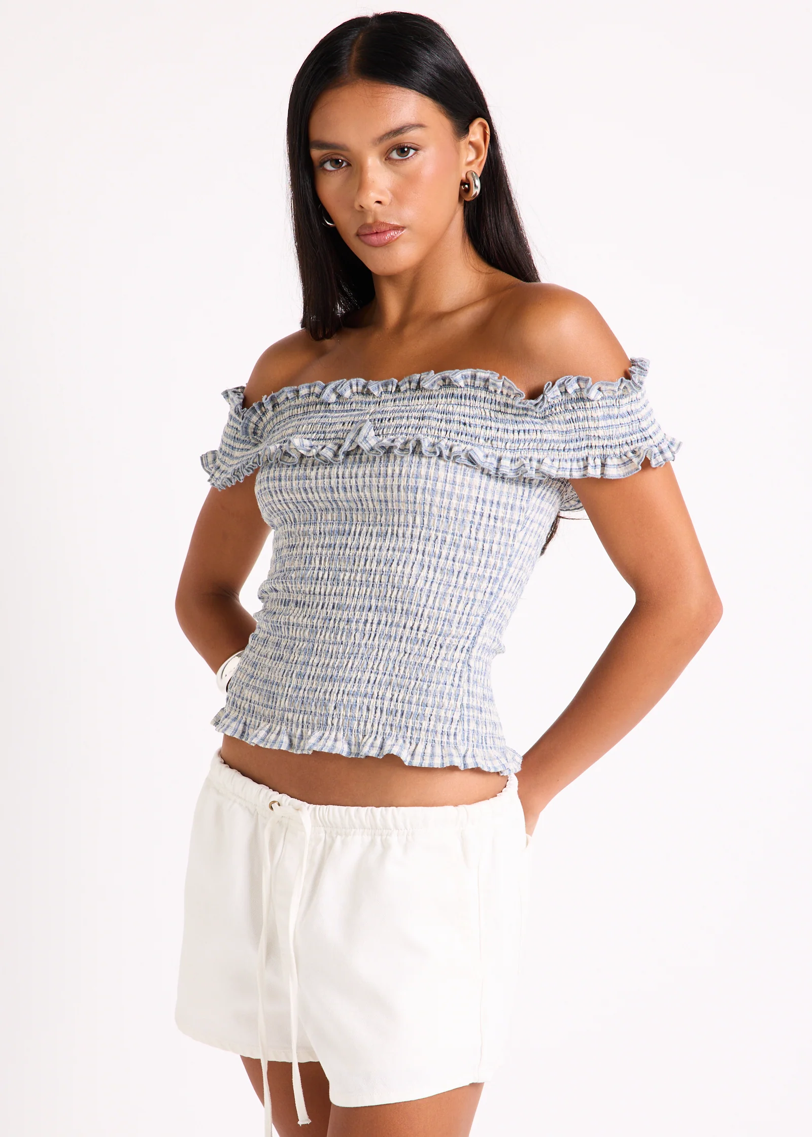 Rayna Shirred Off Shoulder Top - Image 3