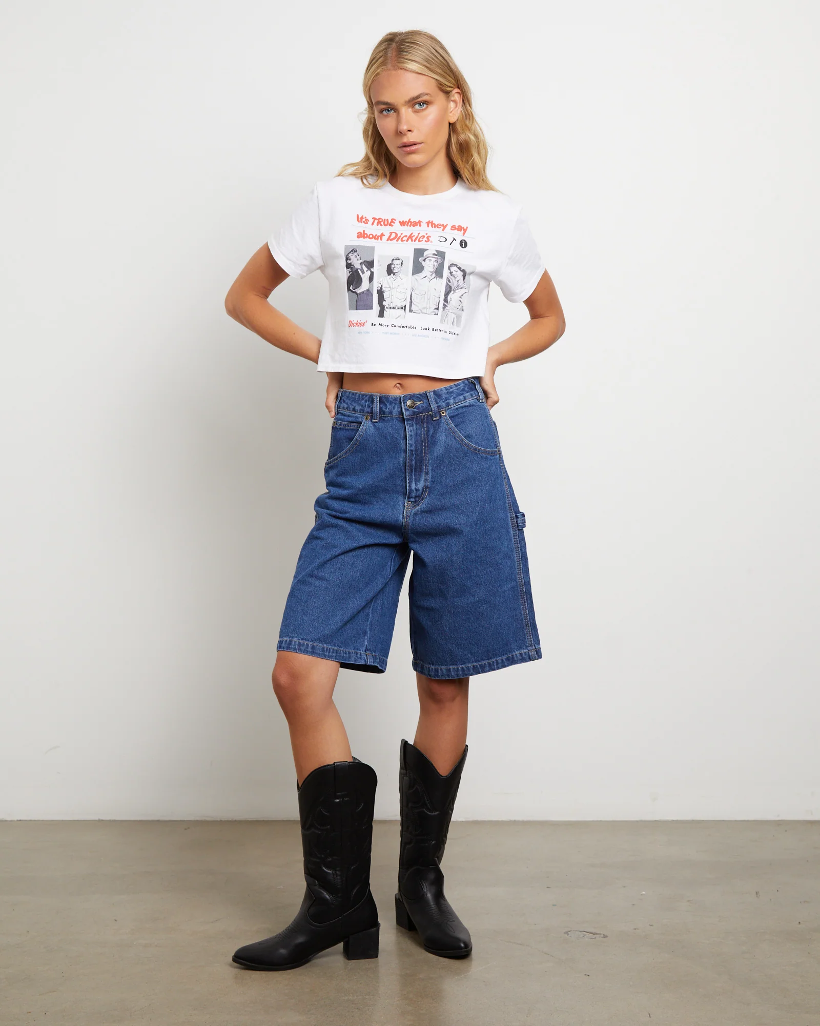 Relaxed Denim Shorts in Stone Washed Indigo - Image 3