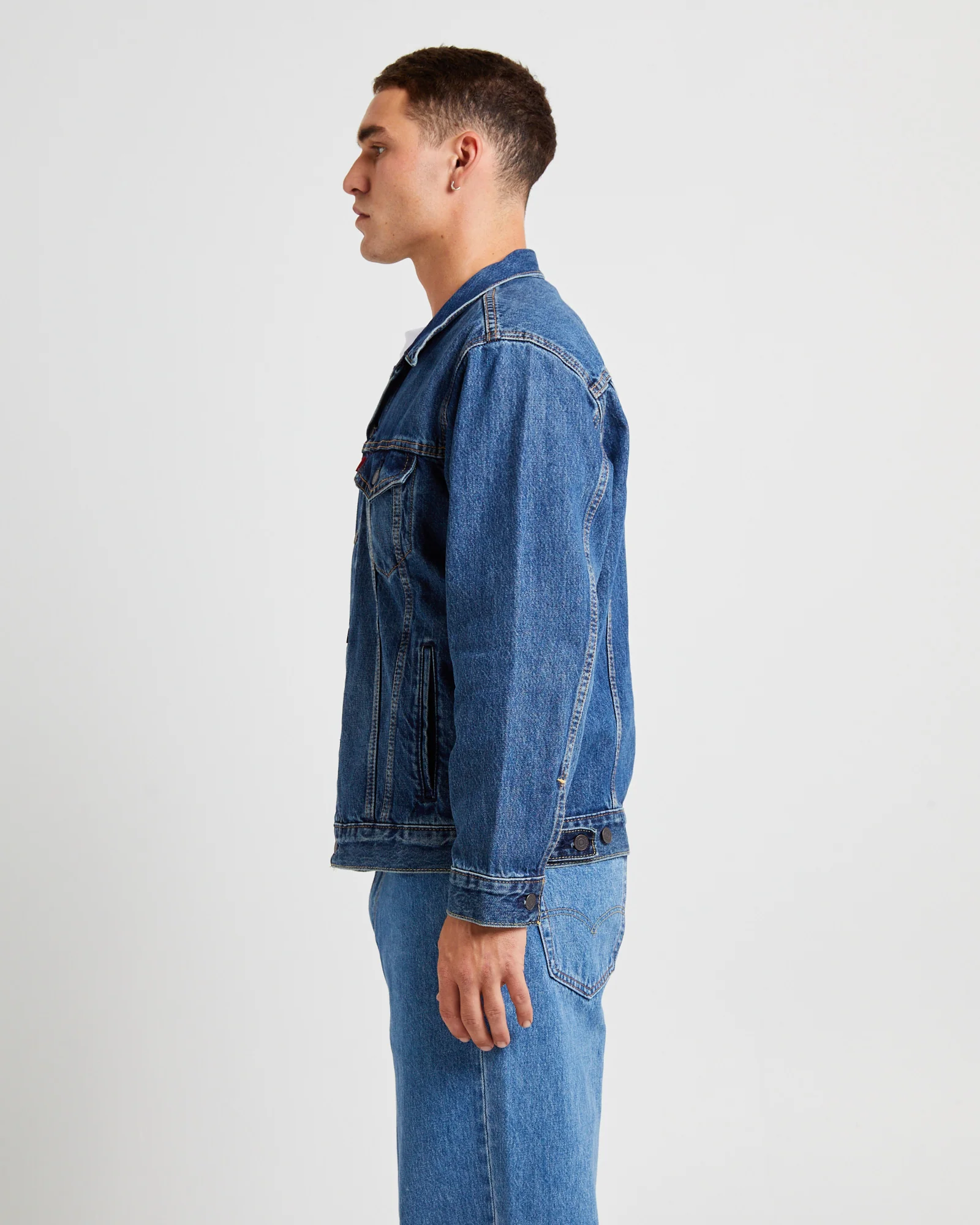 Relaxed Fit Trucker Denim Jacket Waterfalls - Image 4