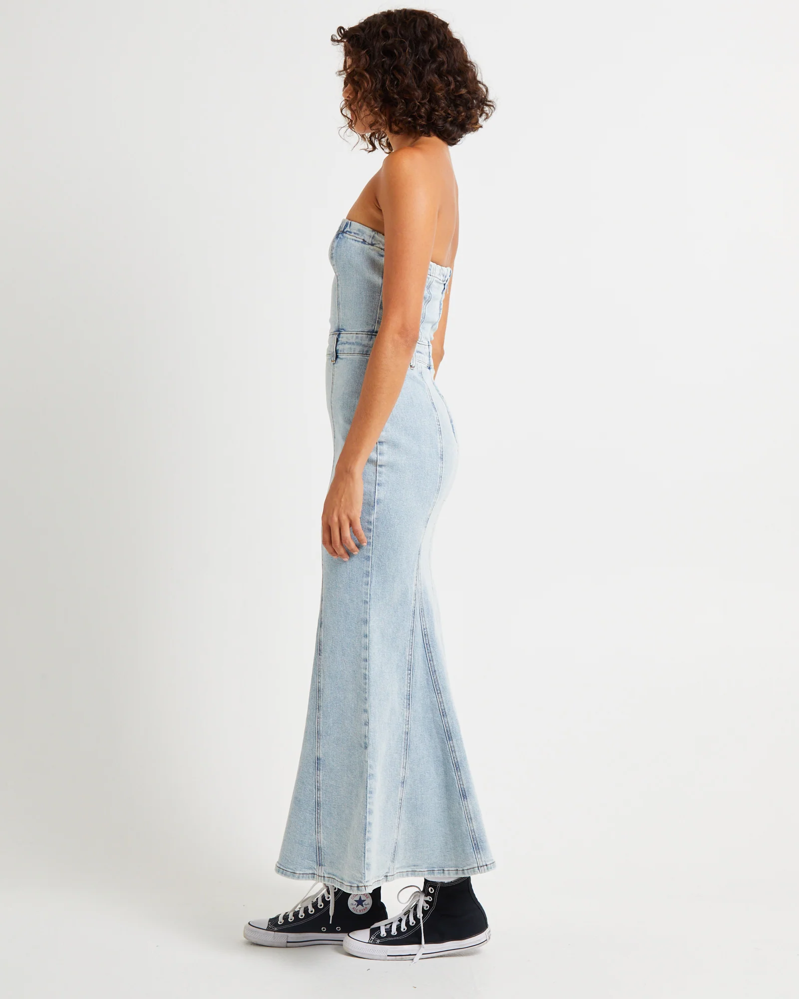 Rendezvous Fishtail Maxi Denim Dress - Image 4